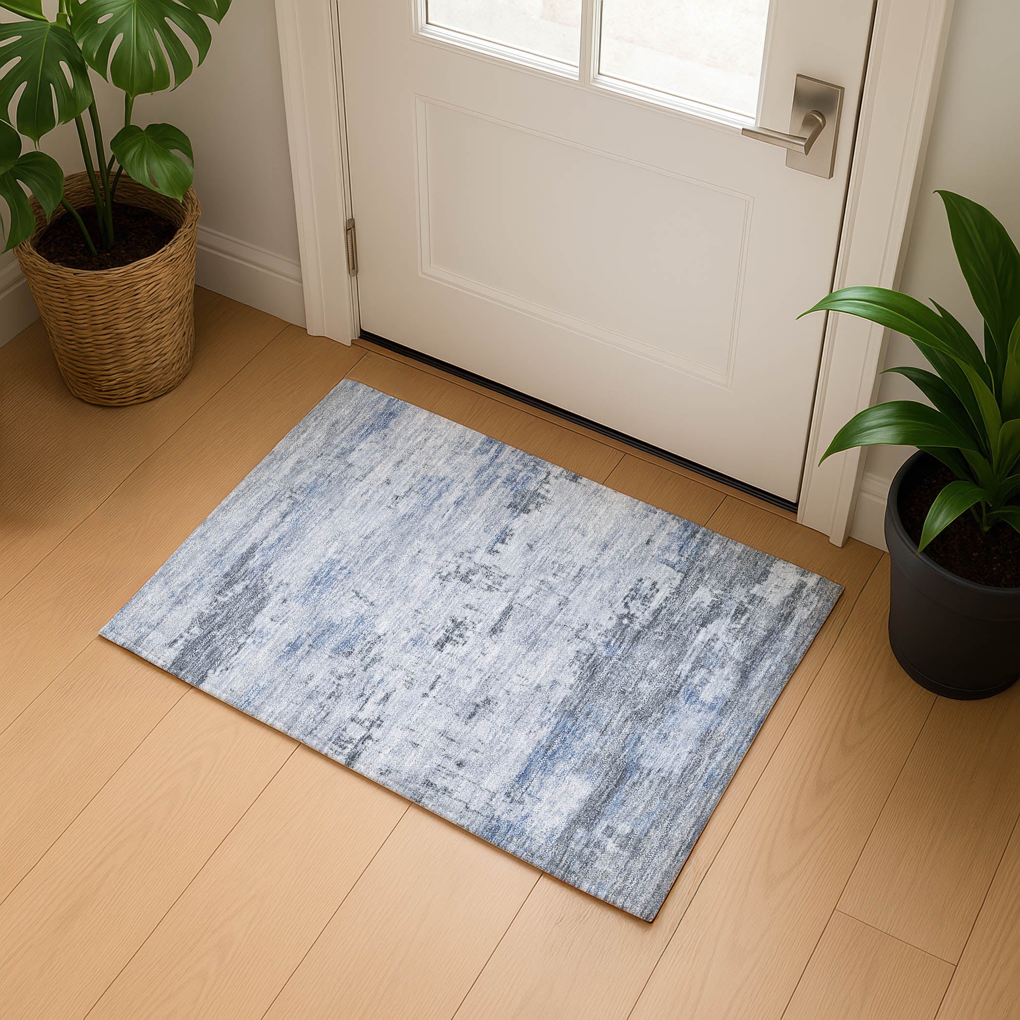 Marrakech Machine Washable Transitional Blue Rug 1'8" x 2'6" #shape_Rectangle