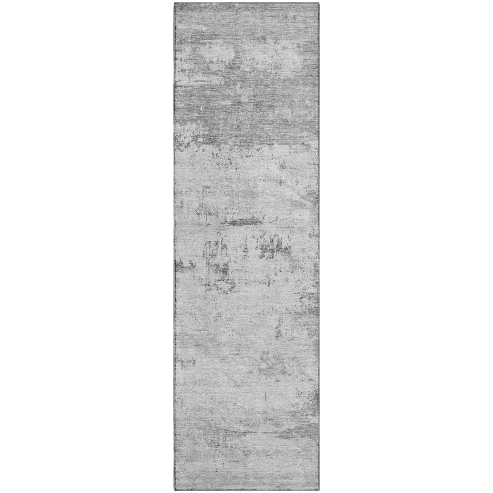 Marrakech Machine Washable Transitional Silver Gray Rug 2'3" x 7'6" #shape_Runner
