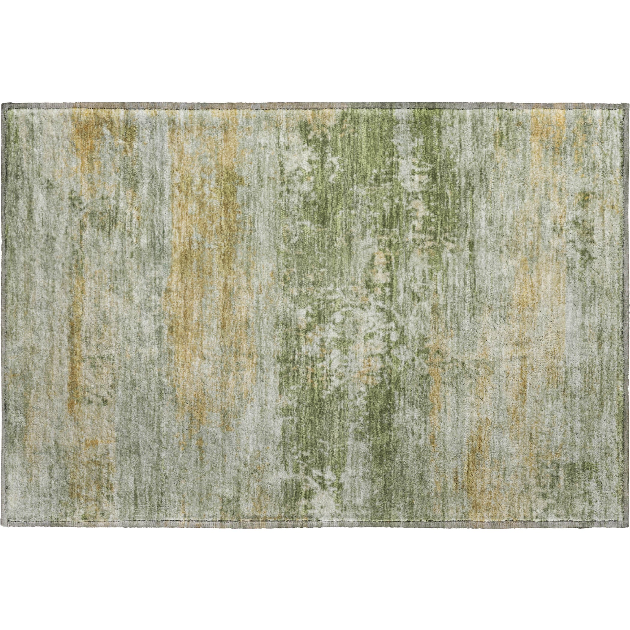 Florence Machine Washable Transitional Aloe Green Rug 1'8" x 2'6" #shape_Rectangle