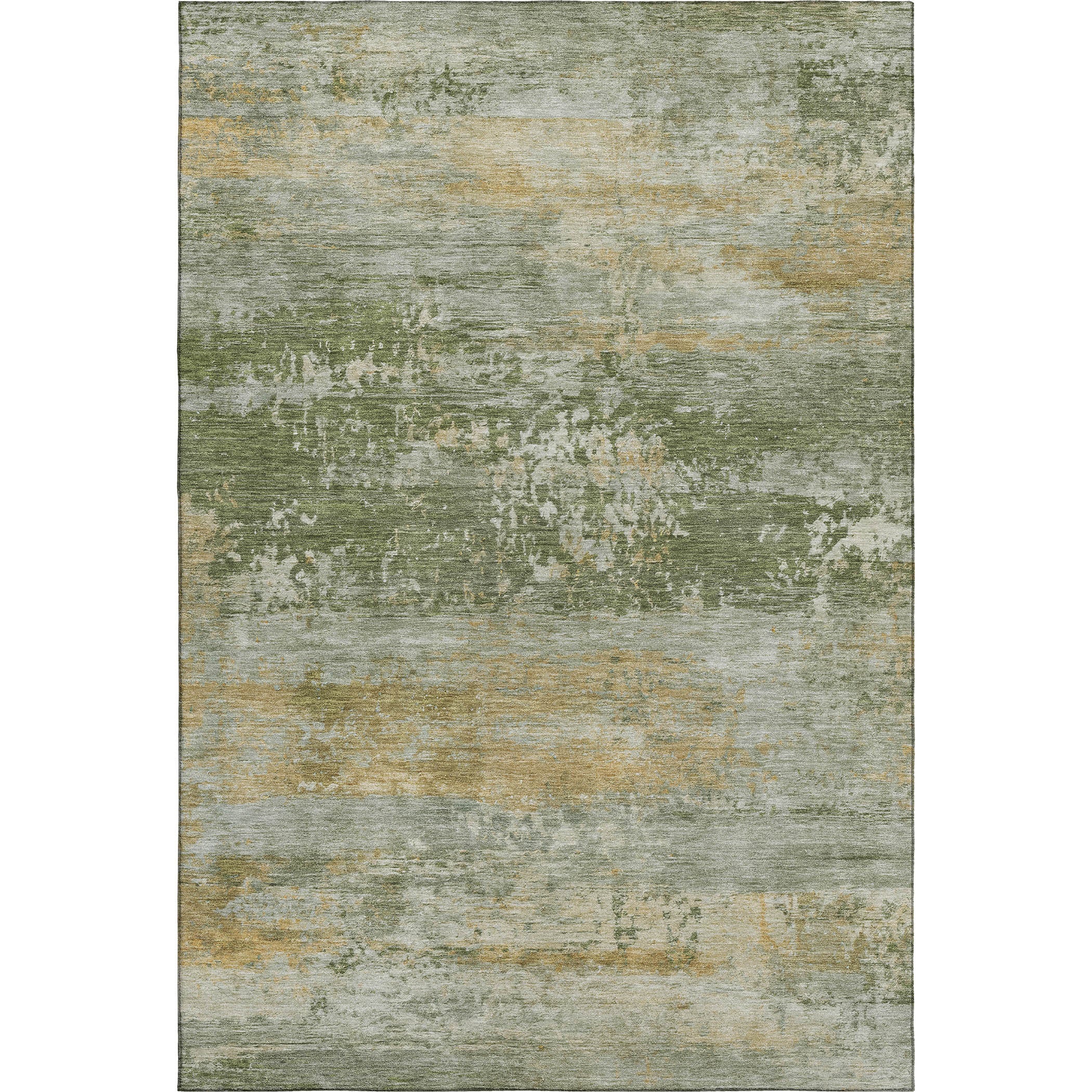 Florence Machine Washable Transitional Aloe Green Rug 2'6" x 3'10" #shape_Rectangle