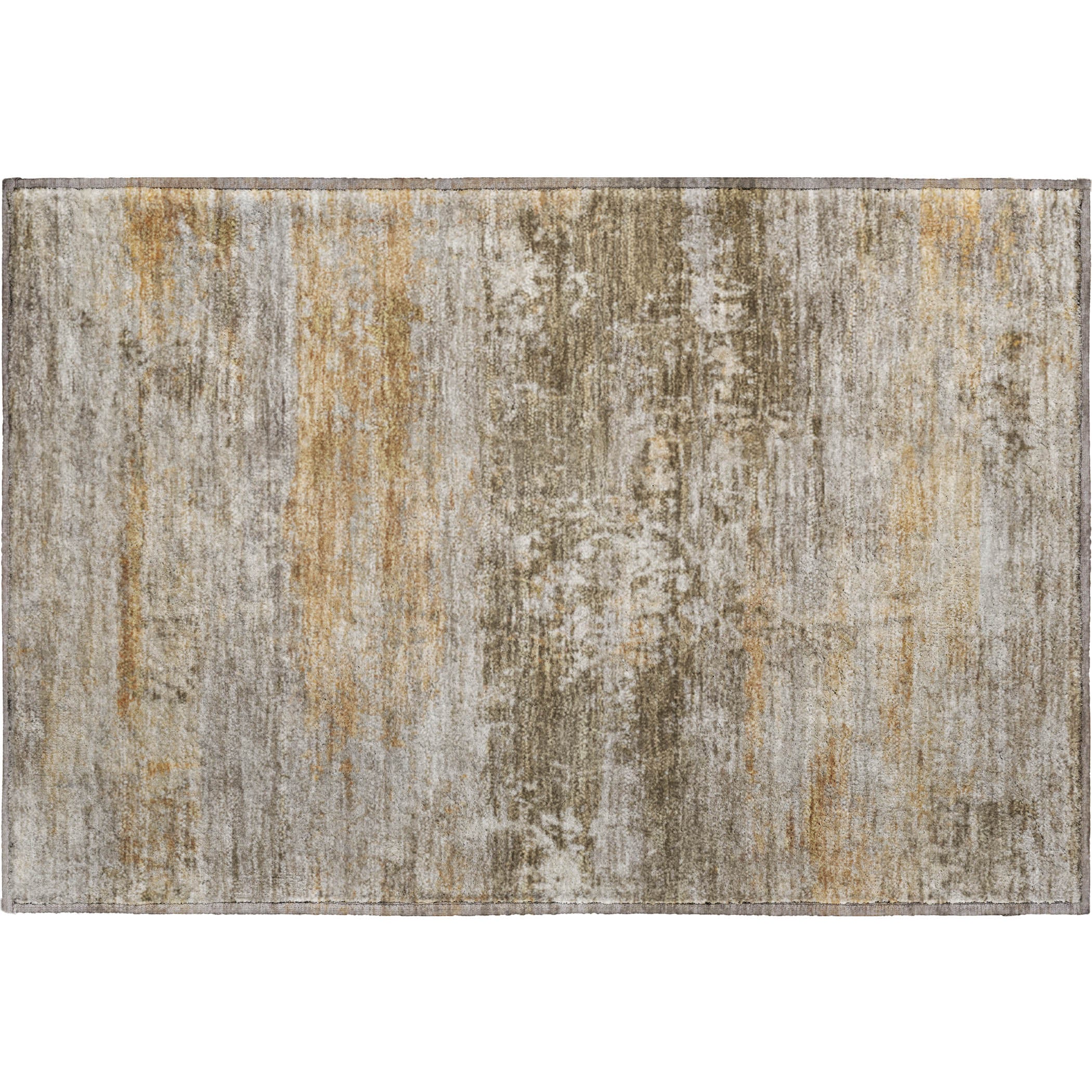 Florence Machine Washable Transitional Brown Rug 1'8" x 2'6" #shape_Rectangle