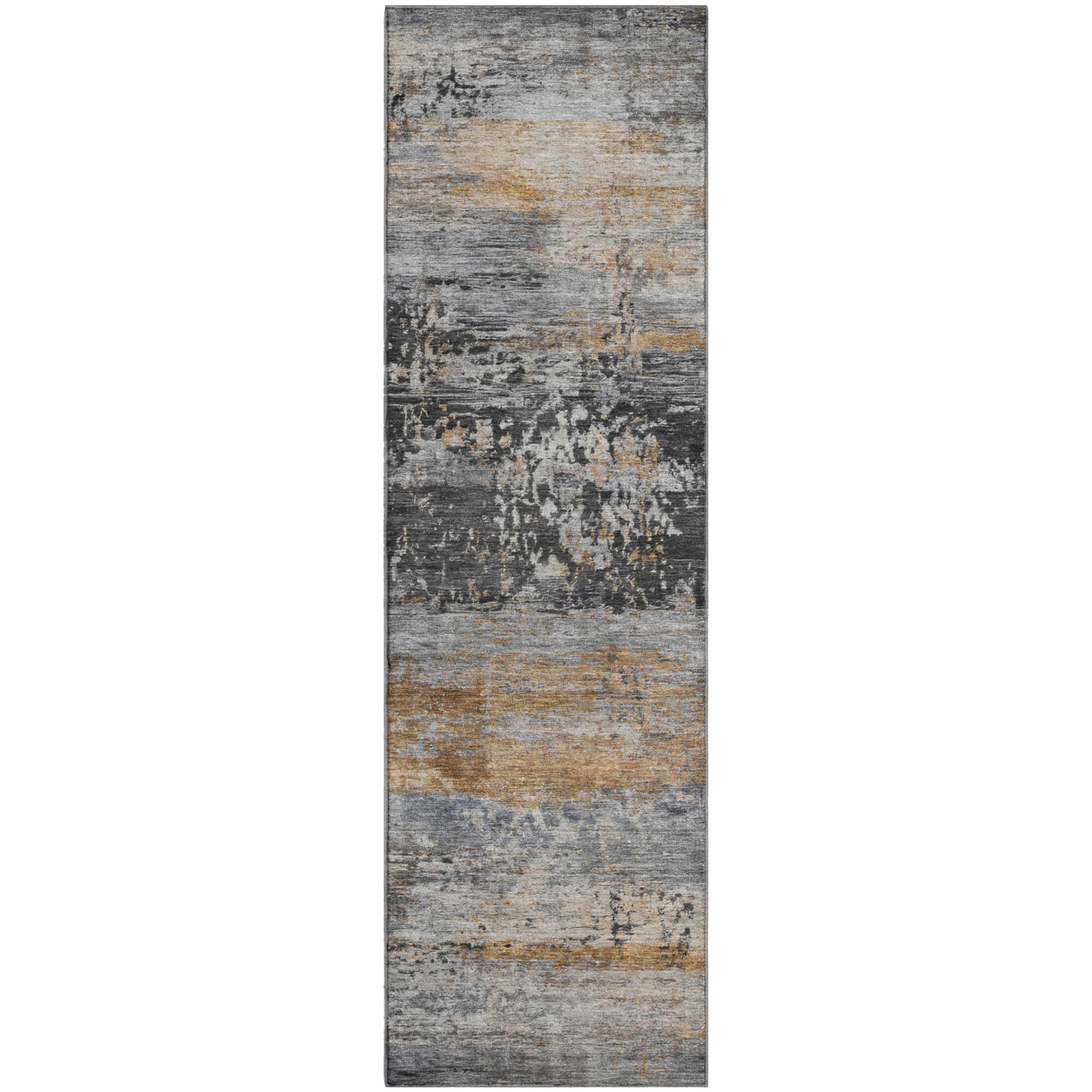 Florence Machine Washable Transitional Gray Rug 2'3" x 7'6" #shape_Runner