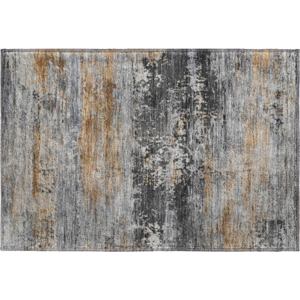 Florence Machine Washable Transitional Gray Rug 1'8" x 2'6"