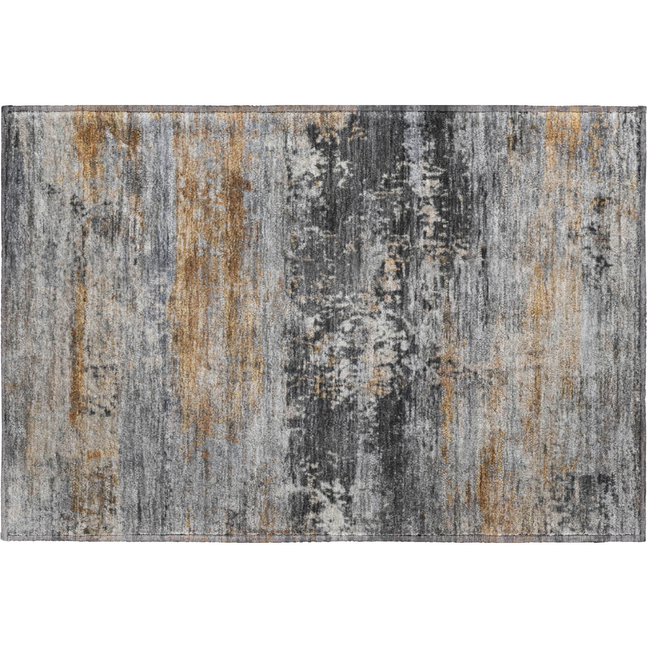 Florence Machine Washable Transitional Gray Rug 1'8" x 2'6" #shape_Rectangle