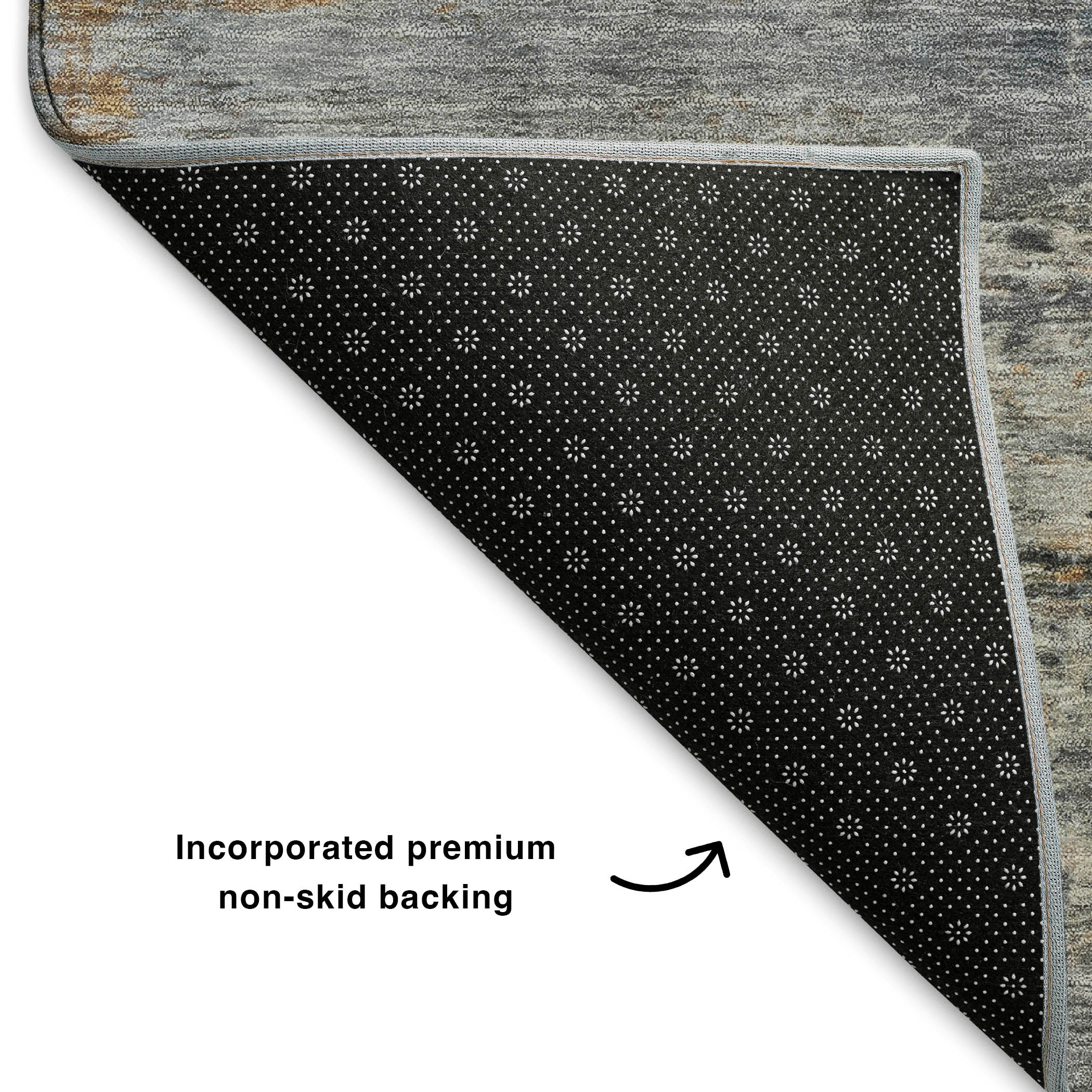 Florence Machine Washable Transitional Gray Rug 1'8" x 2'6" #shape_Rectangle