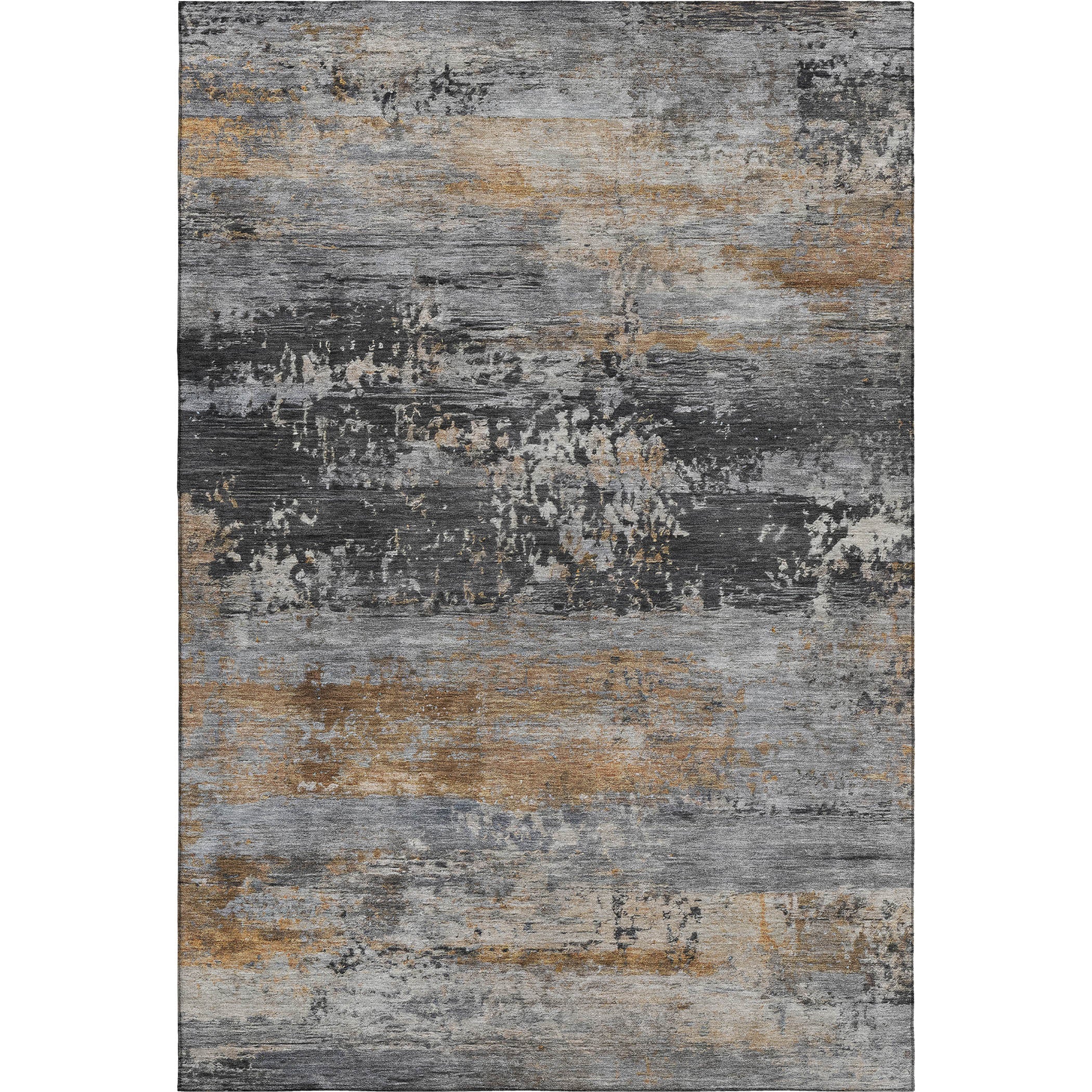 Florence Machine Washable Transitional Gray Rug 2'6" x 3'10" #shape_Rectangle