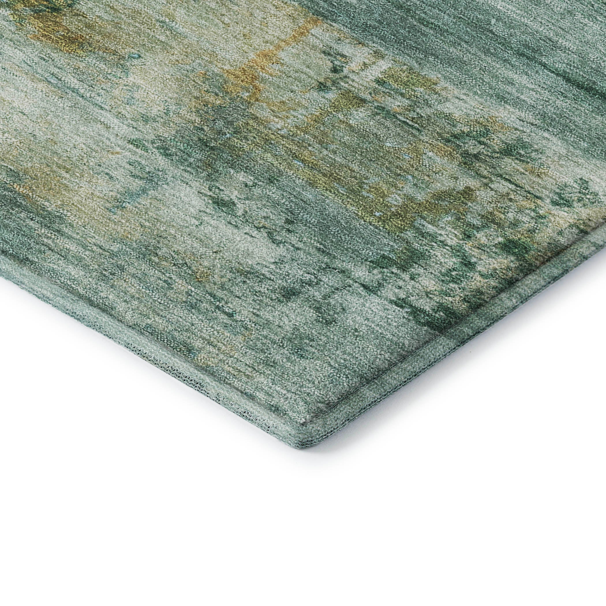 Florence Machine Washable Transitional Green Rug 1'8" x 2'6" #shape_Rectangle