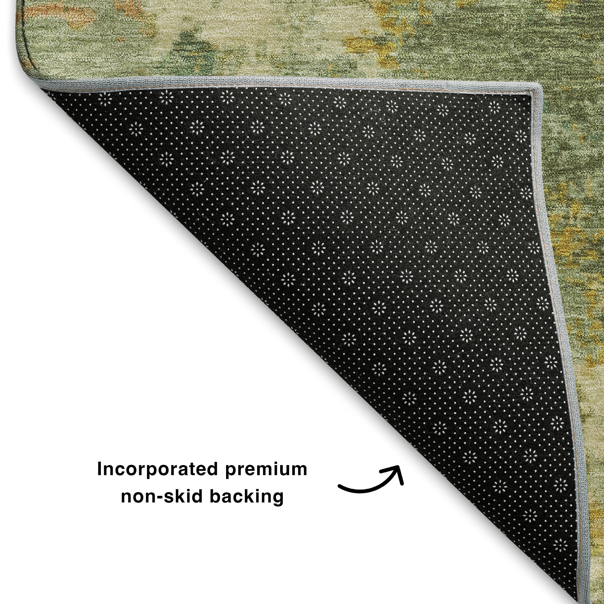 Lucerne Machine Washable Transitional Green Rug 1'8" x 2'6" #shape_Rectangle
