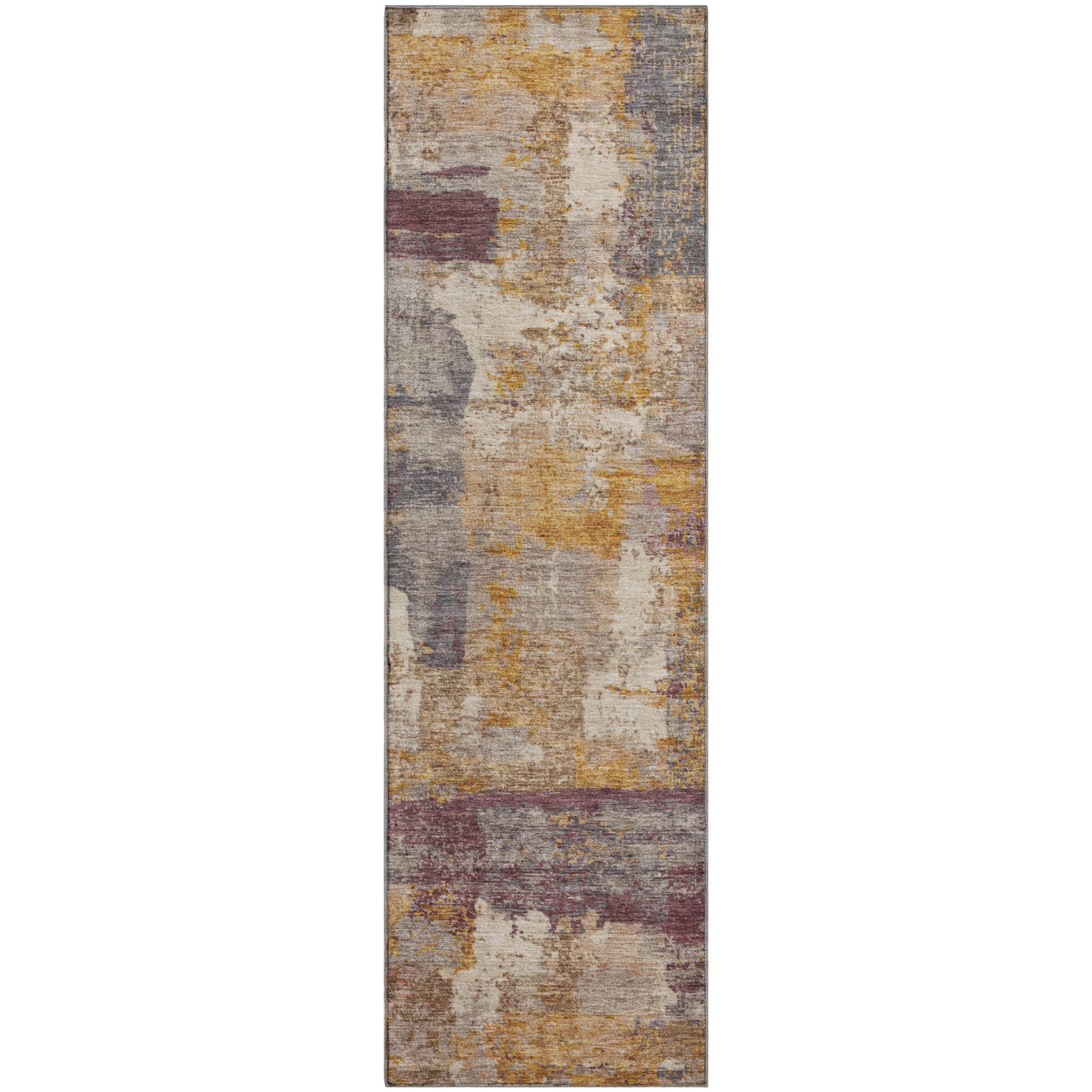 Lucerne Machine Washable Transitional Rust Orange Rug 2'3" x 7'6" #shape_Runner