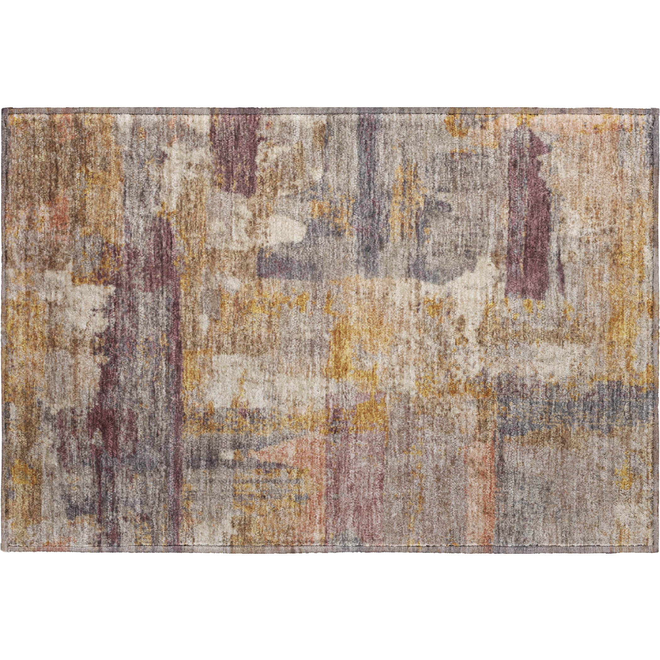 Lucerne Machine Washable Transitional Rust Orange Rug 1'8" x 2'6" #shape_Rectangle