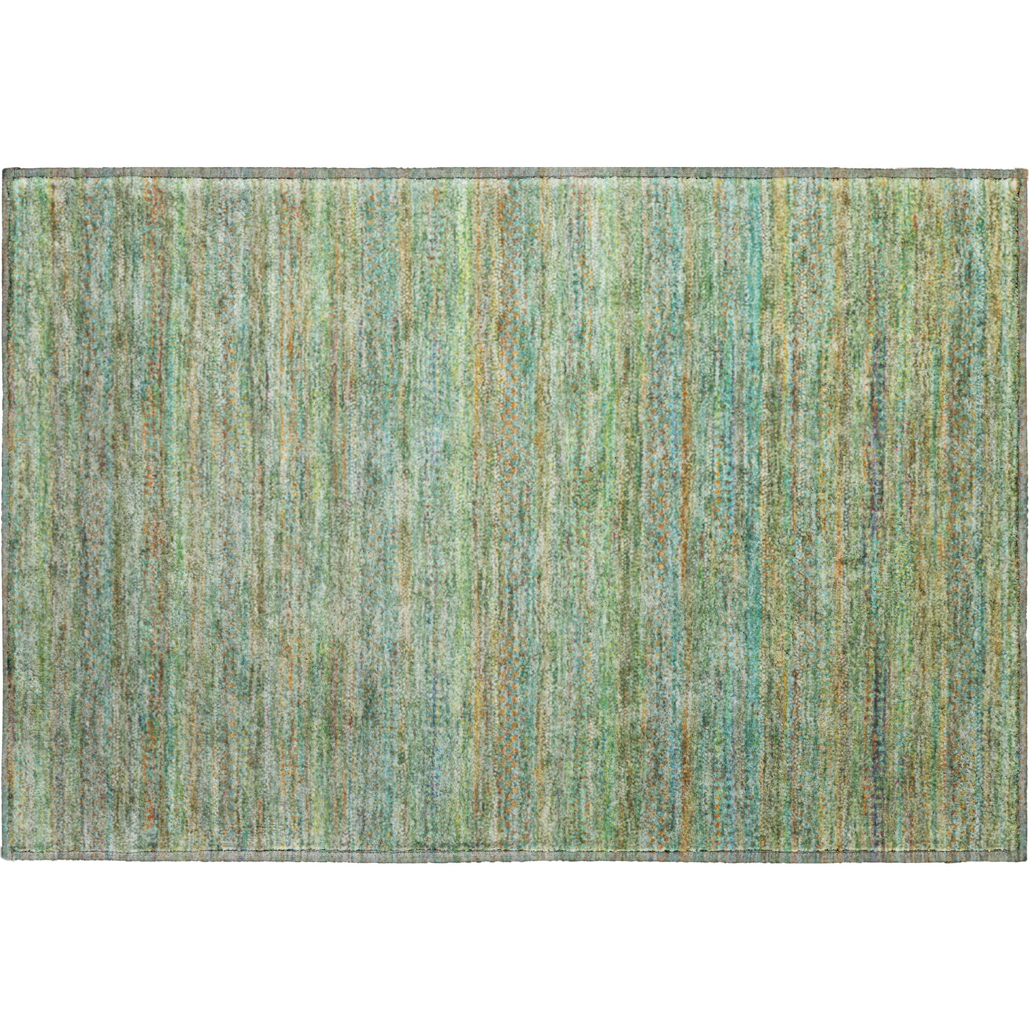 Santorini Machine Washable Transitional Green Rug 1'8" x 2'6" #shape_Rectangle