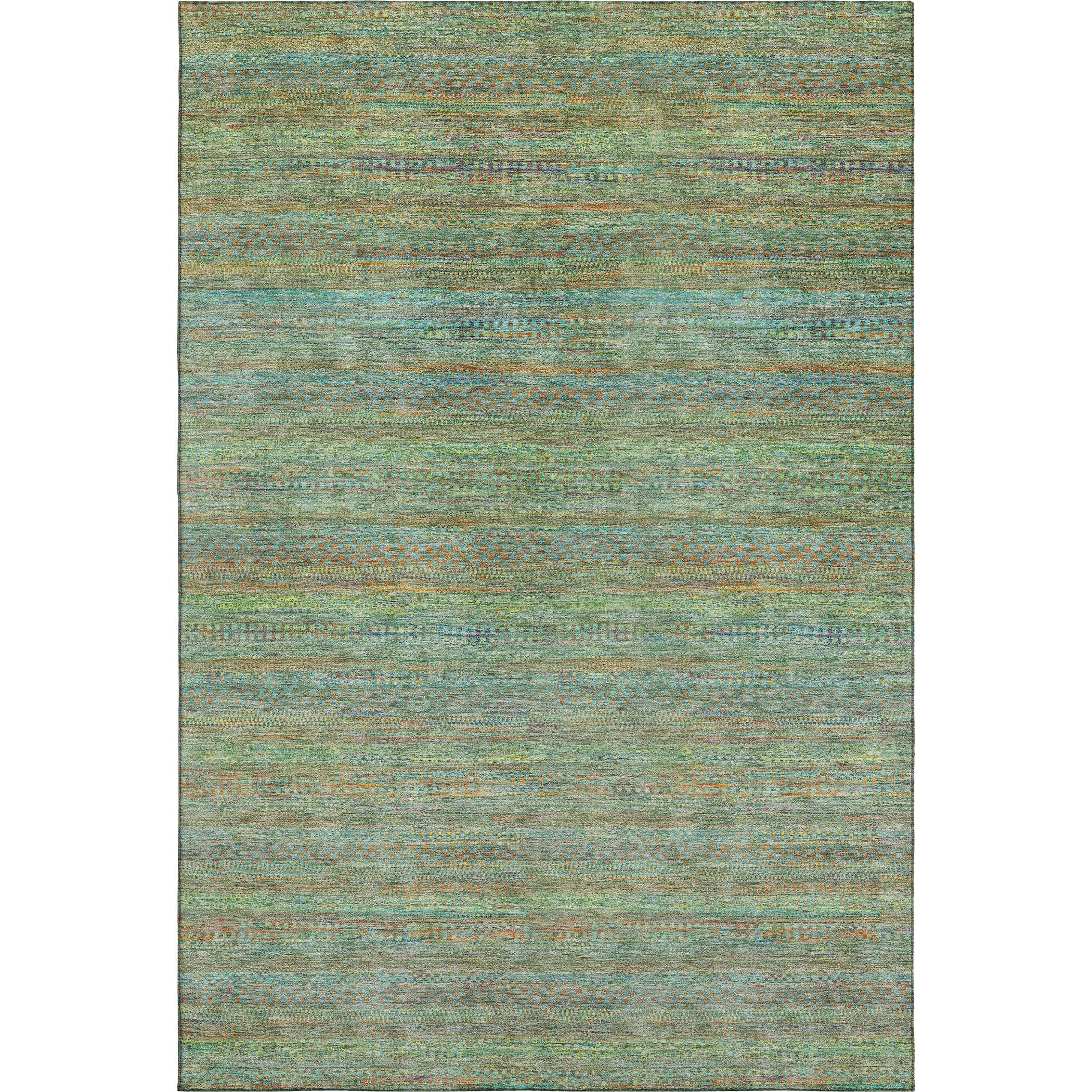 Santorini Machine Washable Transitional Green Rug 2'6" x 3'10" #shape_Rectangle