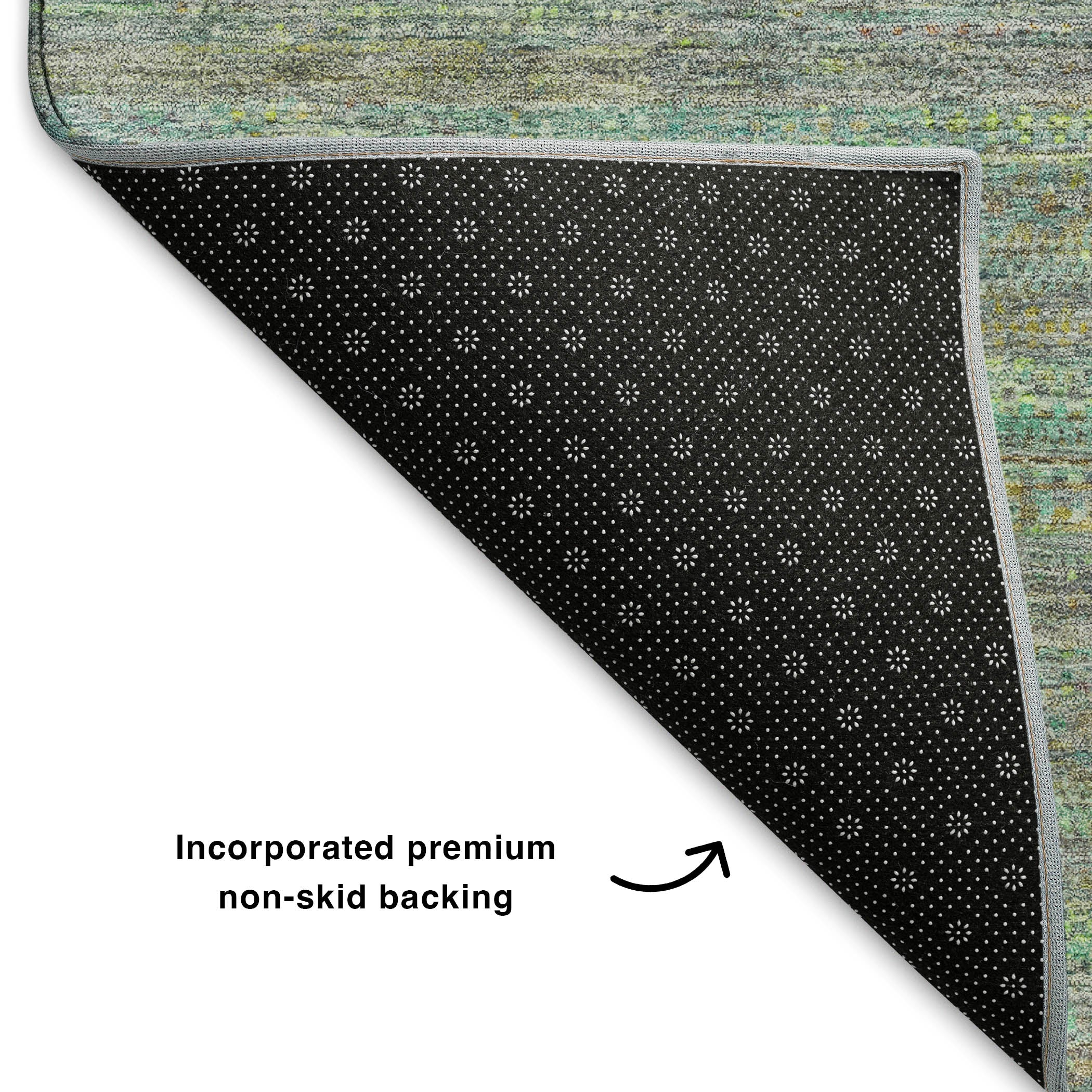 Santorini Machine Washable Transitional Pewter Gray Rug 1'8" x 2'6" #shape_Rectangle