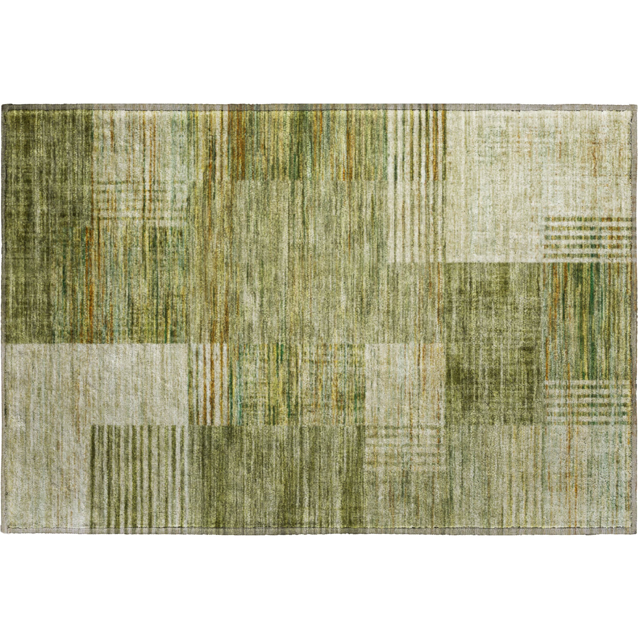Porto Machine Washable Transitional Aloe Green Rug 1'8" x 2'6" #shape_Rectangle