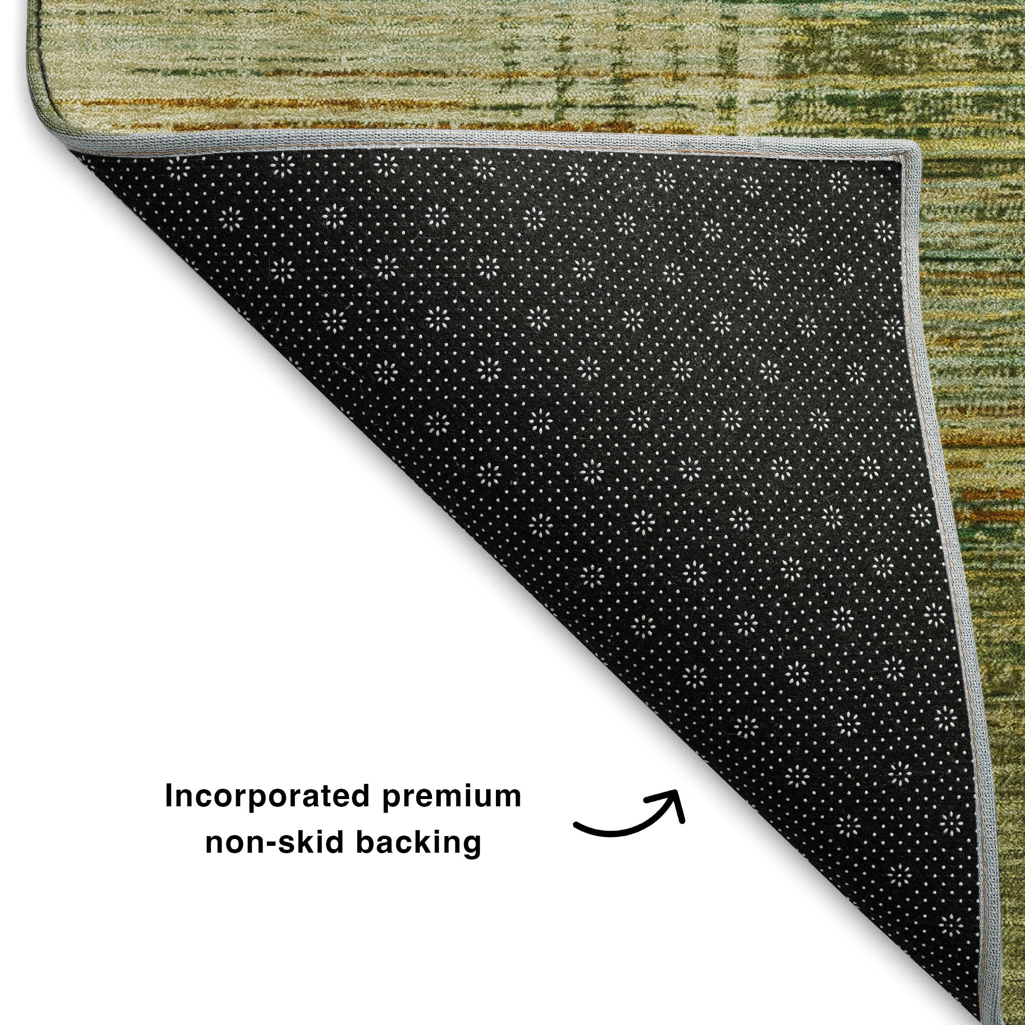 Porto Machine Washable Transitional Aloe Green Rug 1'8" x 2'6" #shape_Rectangle