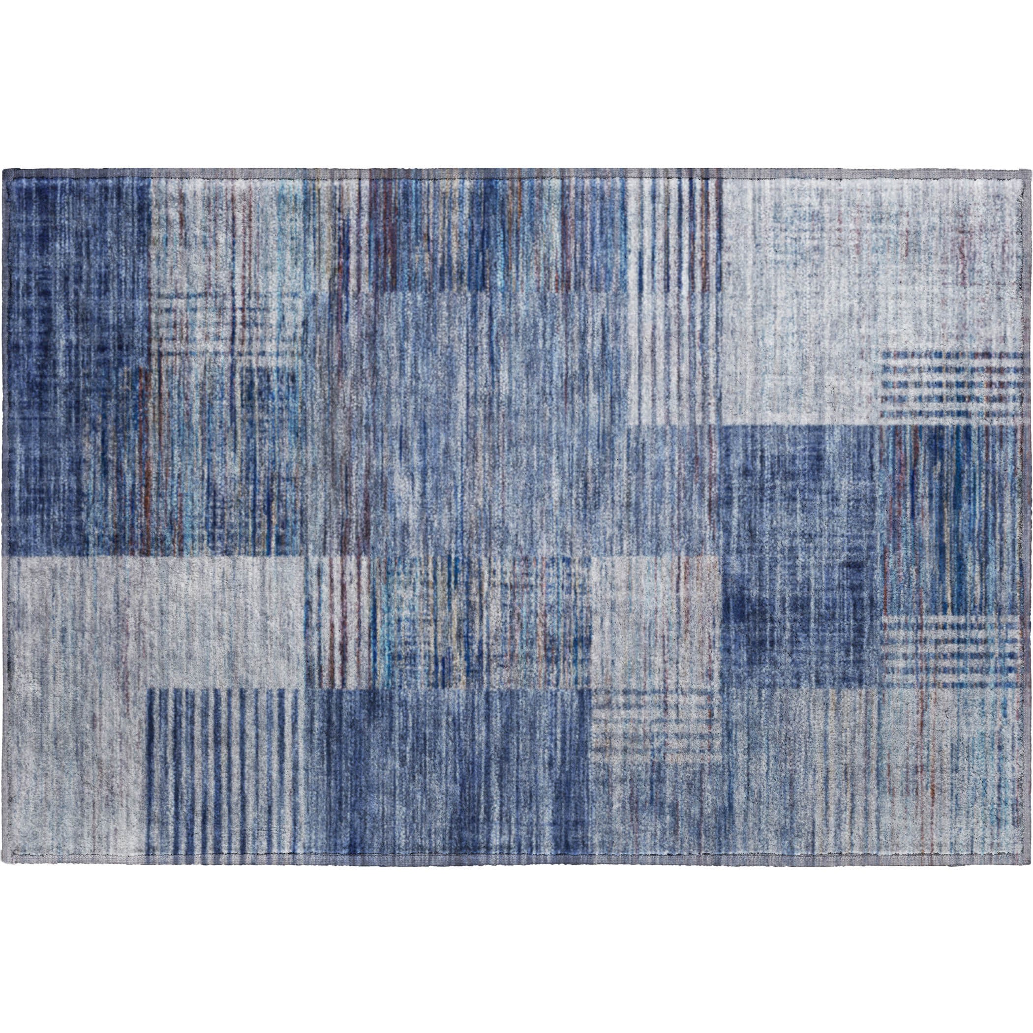 Porto Machine Washable Transitional Blue Rug 1'8" x 2'6" #shape_Rectangle