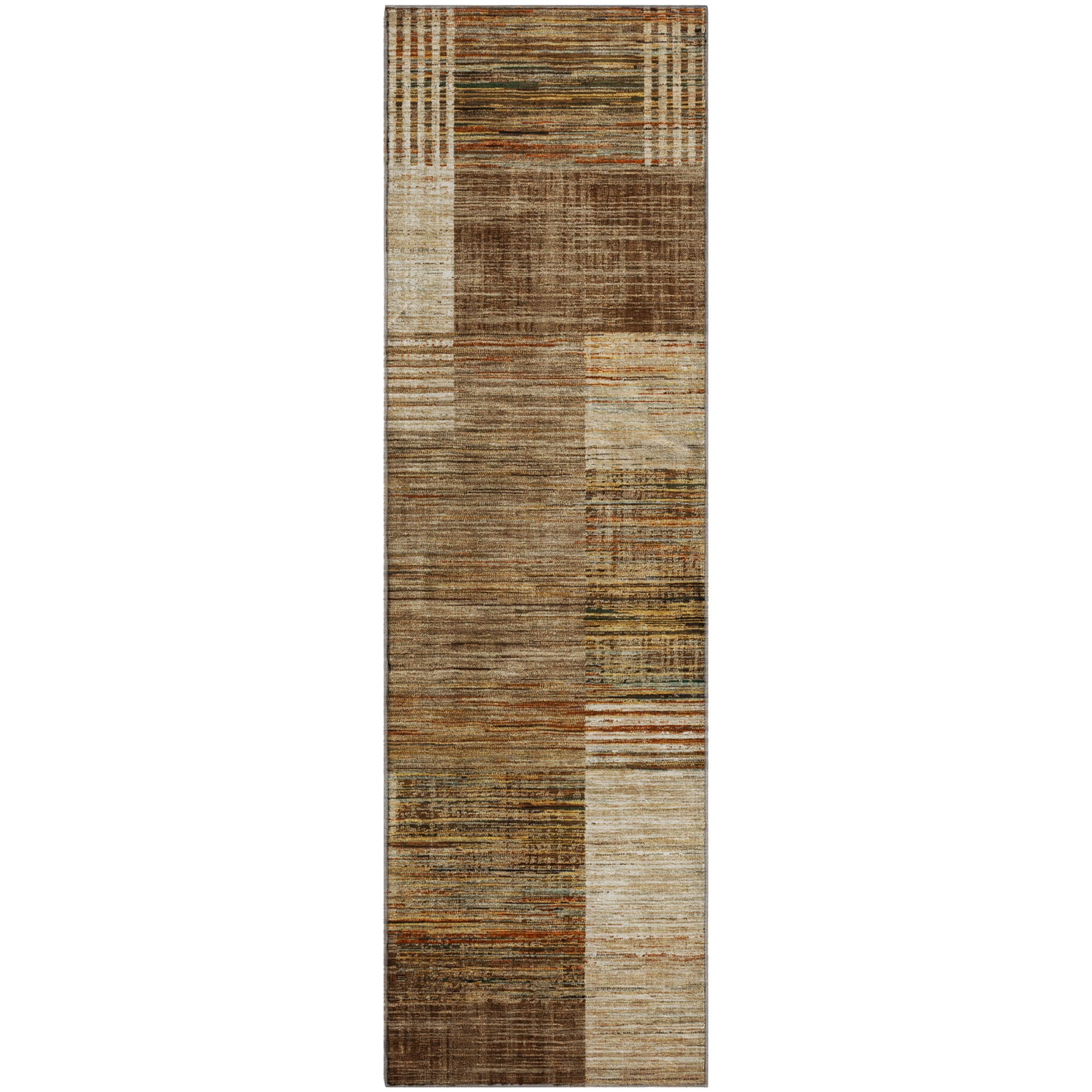 Porto Machine Washable Transitional Brown Rug 2'3" x 7'6" #shape_Runner