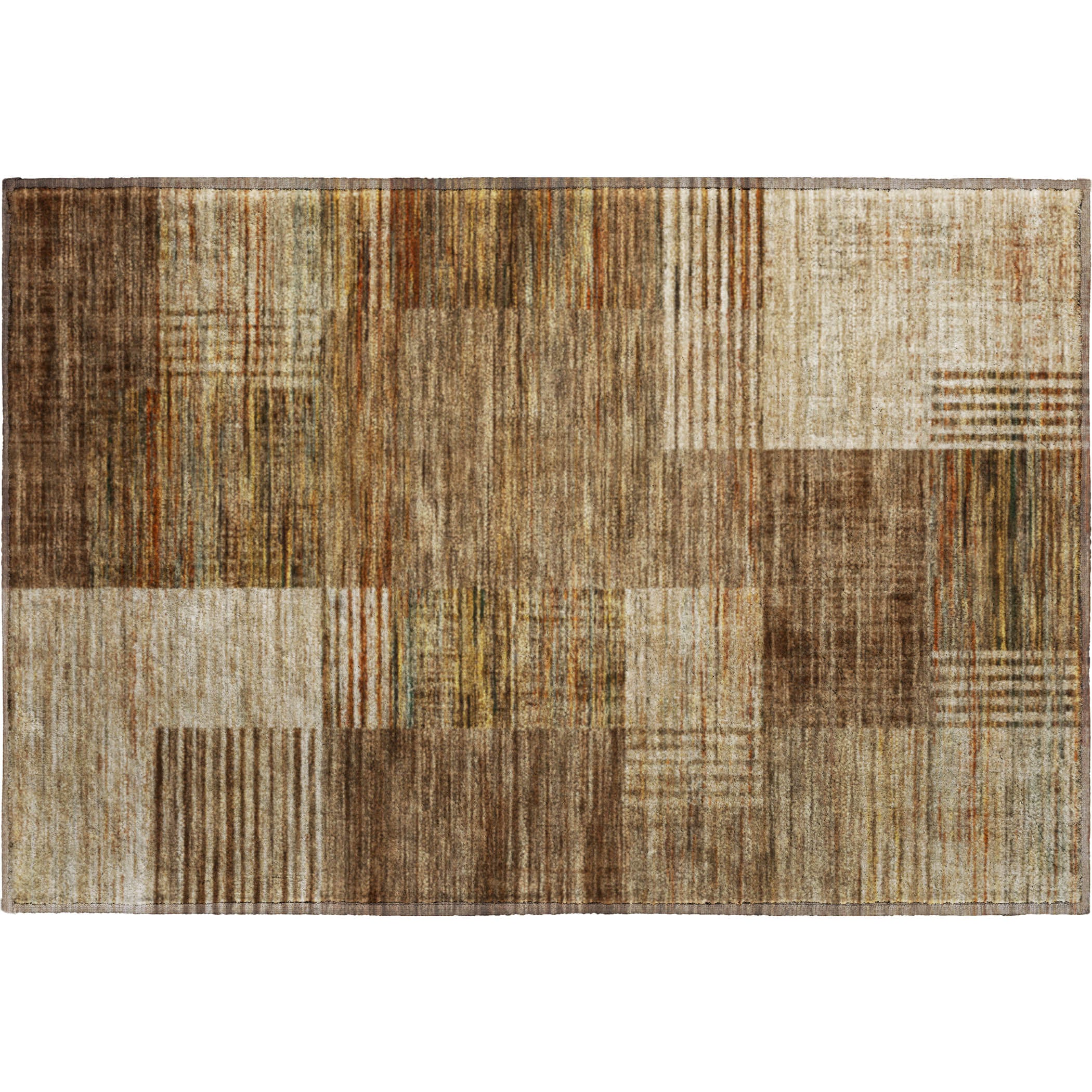 Porto Machine Washable Transitional Brown Rug 1'8" x 2'6" #shape_Rectangle