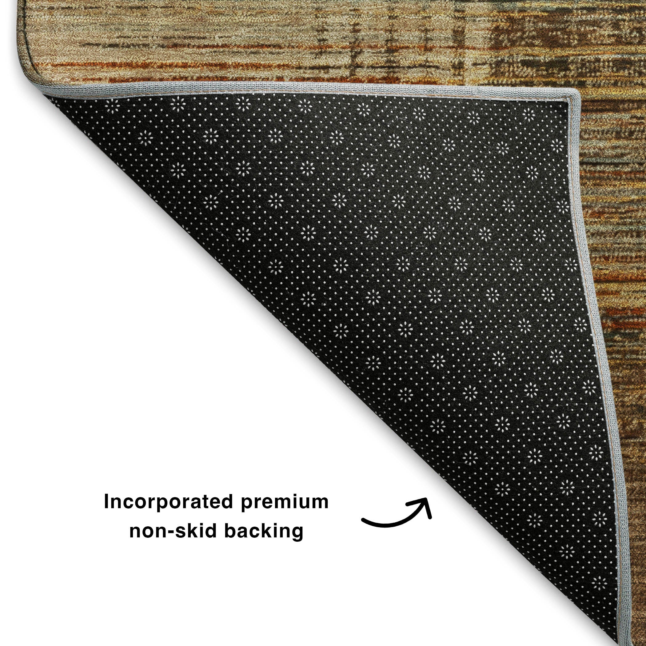 Porto Machine Washable Transitional Brown Rug 1'8" x 2'6" #shape_Rectangle