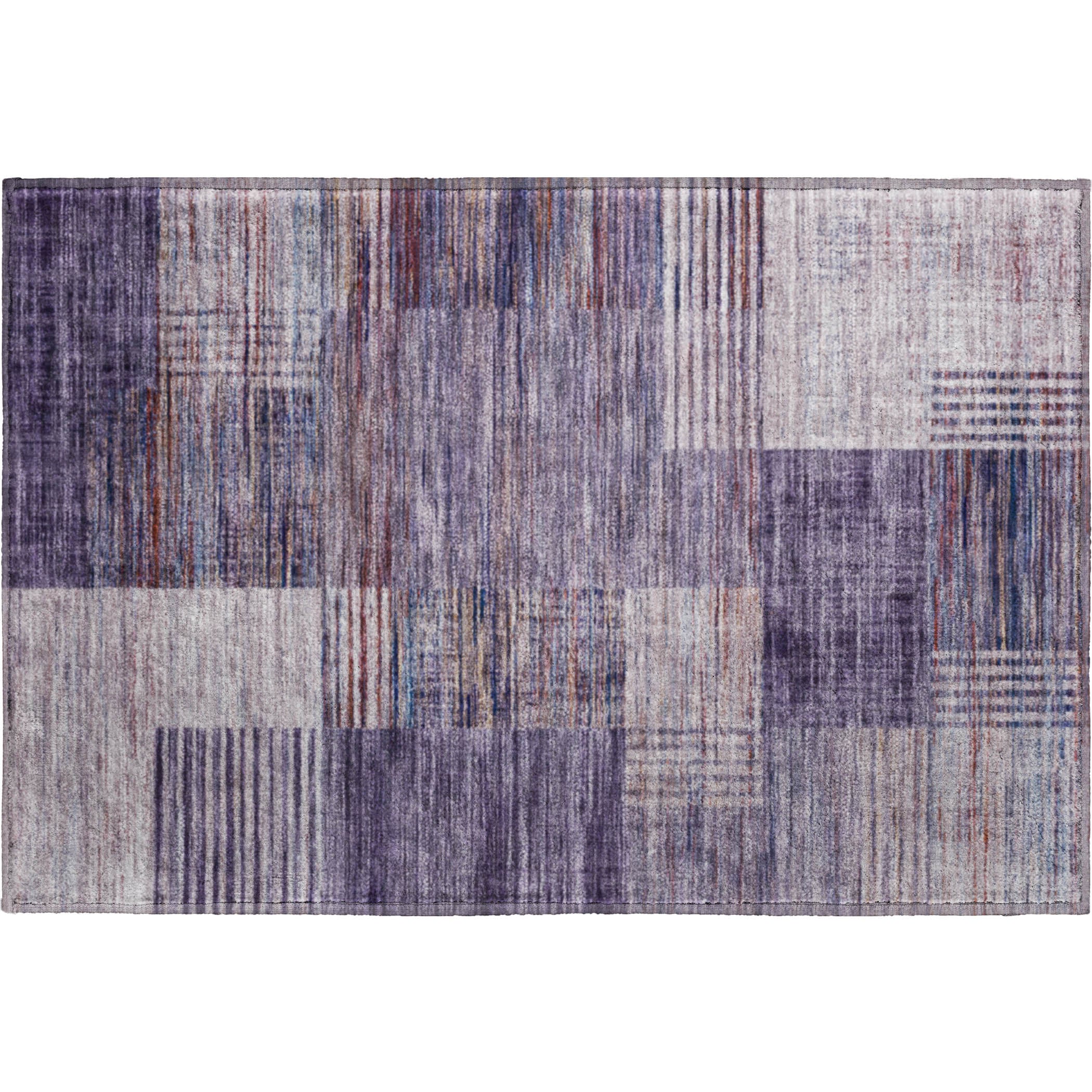 Porto Machine Washable Transitional Plum Purple Rug 1'8" x 2'6" #shape_Rectangle