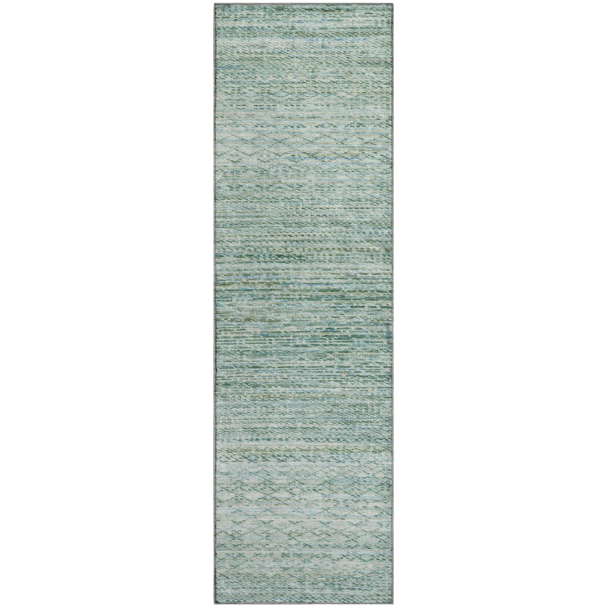 Sintra Machine Washable Transitional Aqua Teal Rug 2'3" x 7'6" #shape_Runner