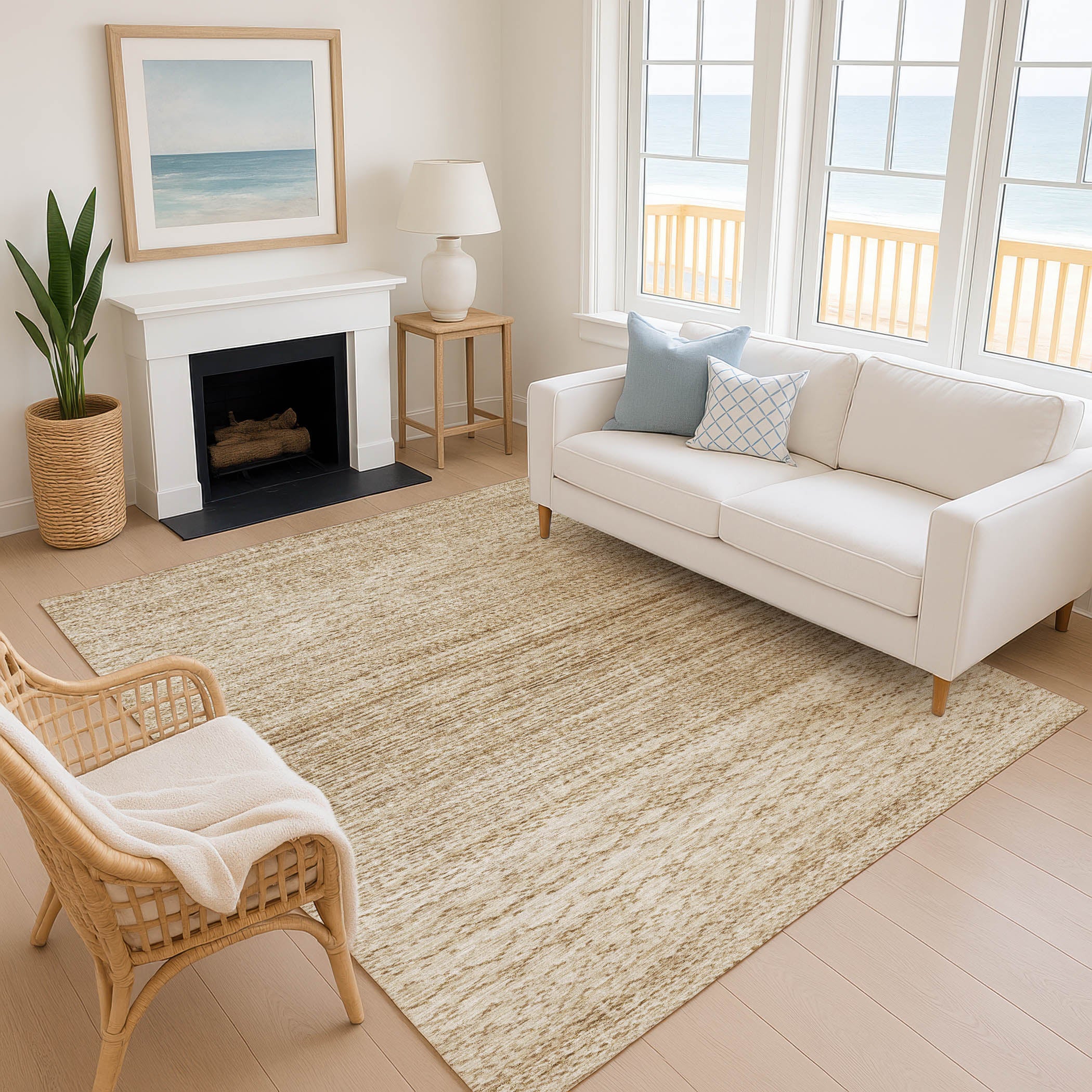 Sintra Machine Washable Transitional Beige Brown Rug 2'6" x 3'10" #shape_Rectangle