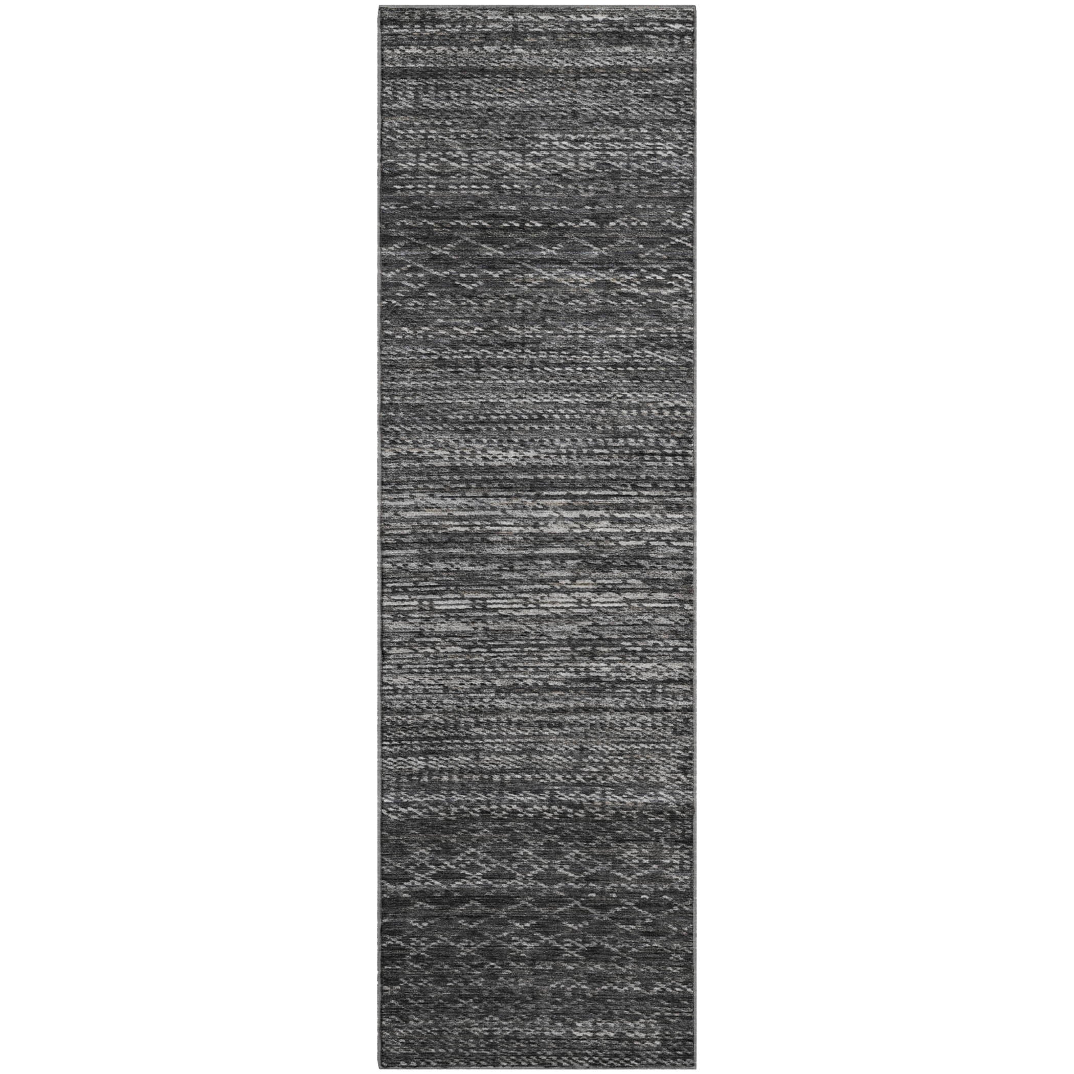 Sintra Machine Washable Transitional Charcoal Gray Rug 2'3" x 7'6" #shape_Runner