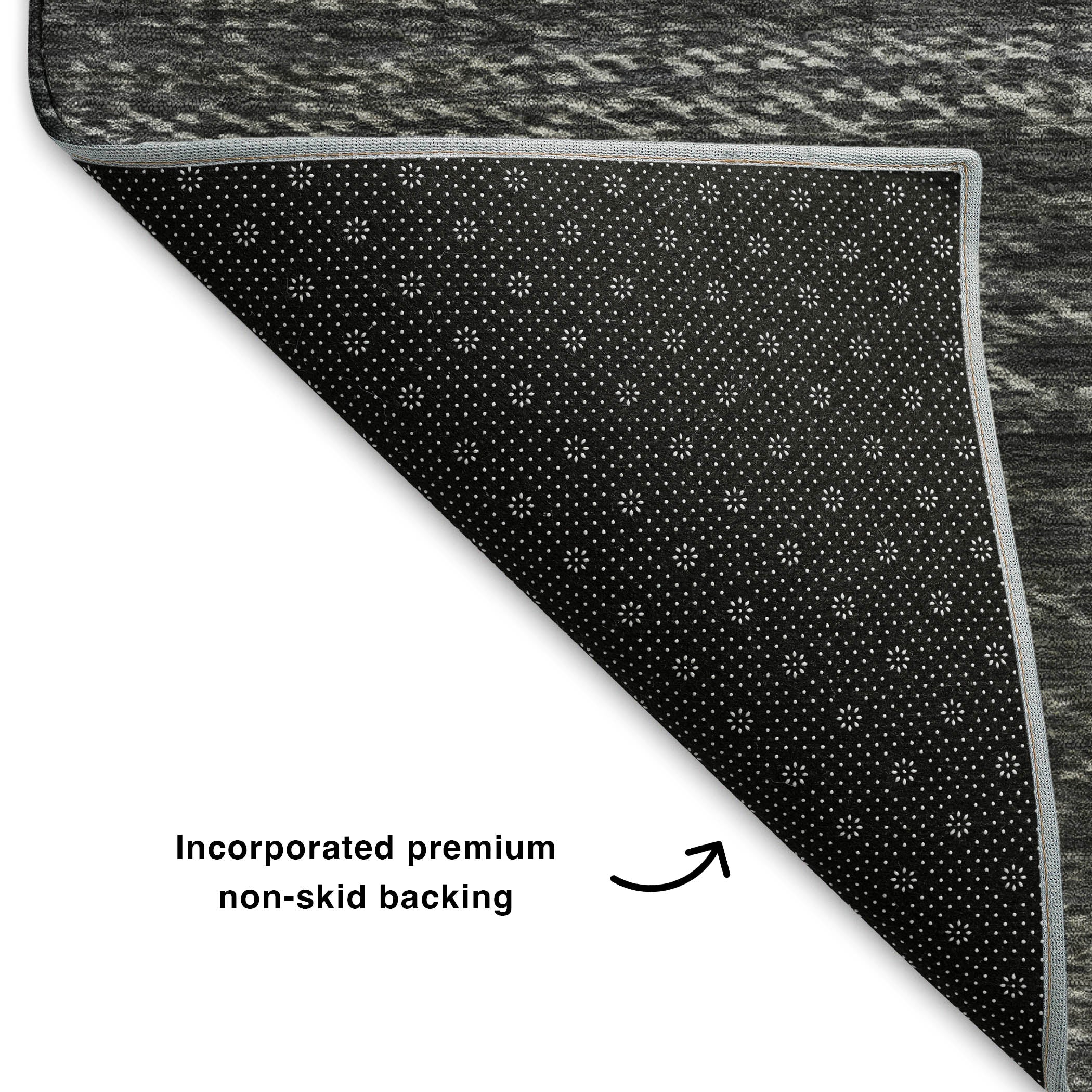 Sintra Machine Washable Transitional Charcoal Gray Rug 1'8" x 2'6" #shape_Rectangle