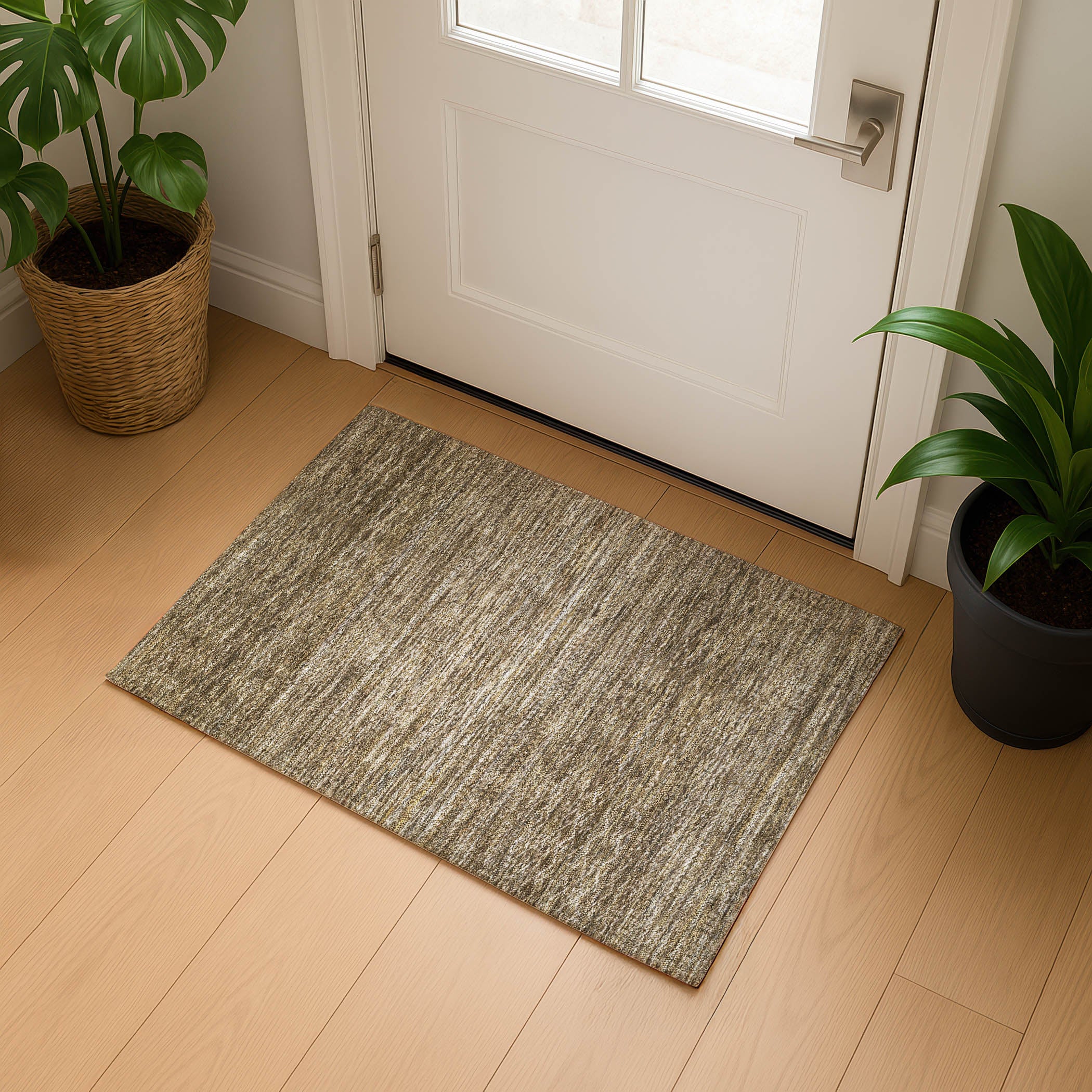 Sintra Machine Washable Transitional Chocolate Brown Rug 1'8" x 2'6" #shape_Rectangle
