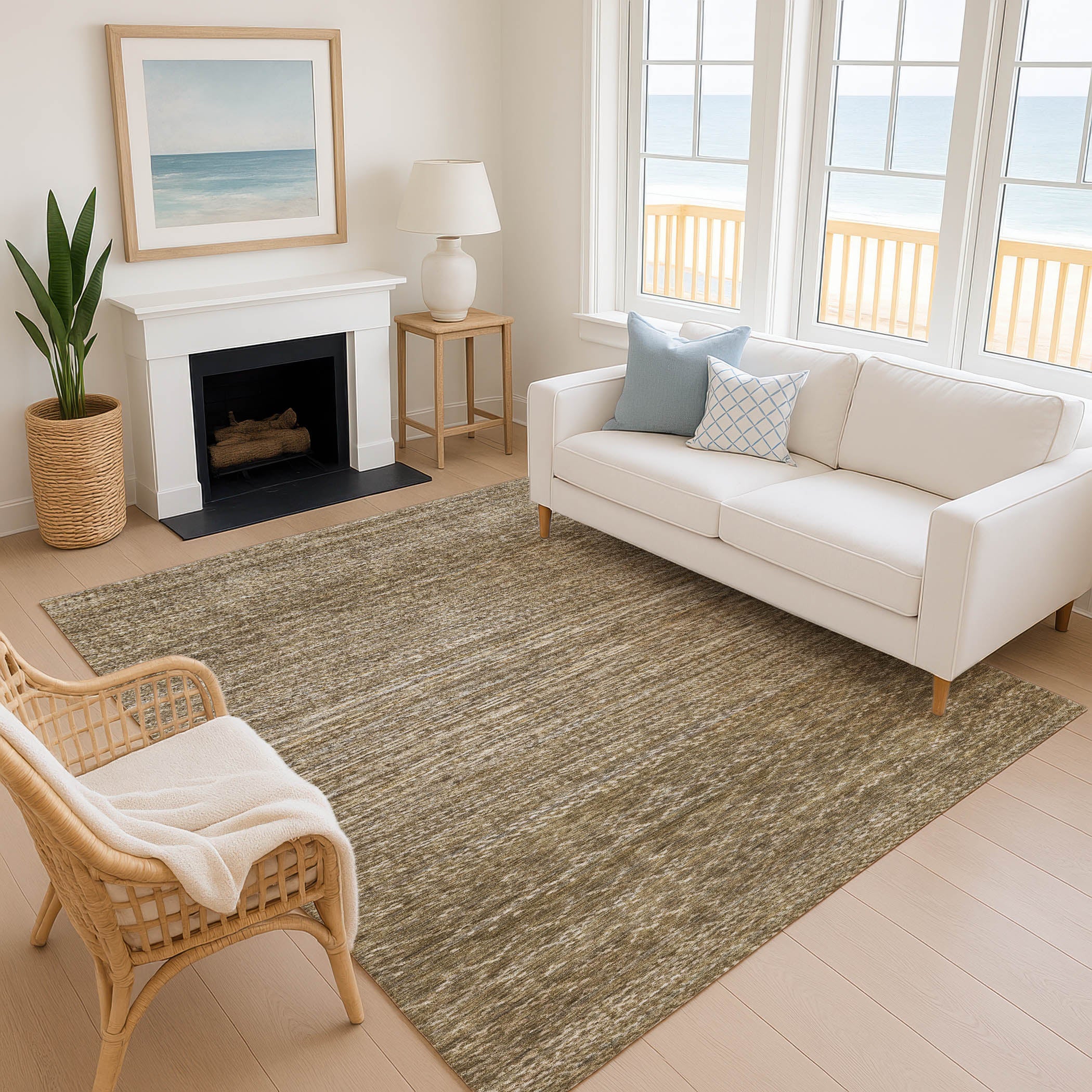 Sintra Machine Washable Transitional Chocolate Brown Rug 2'6" x 3'10" #shape_Rectangle