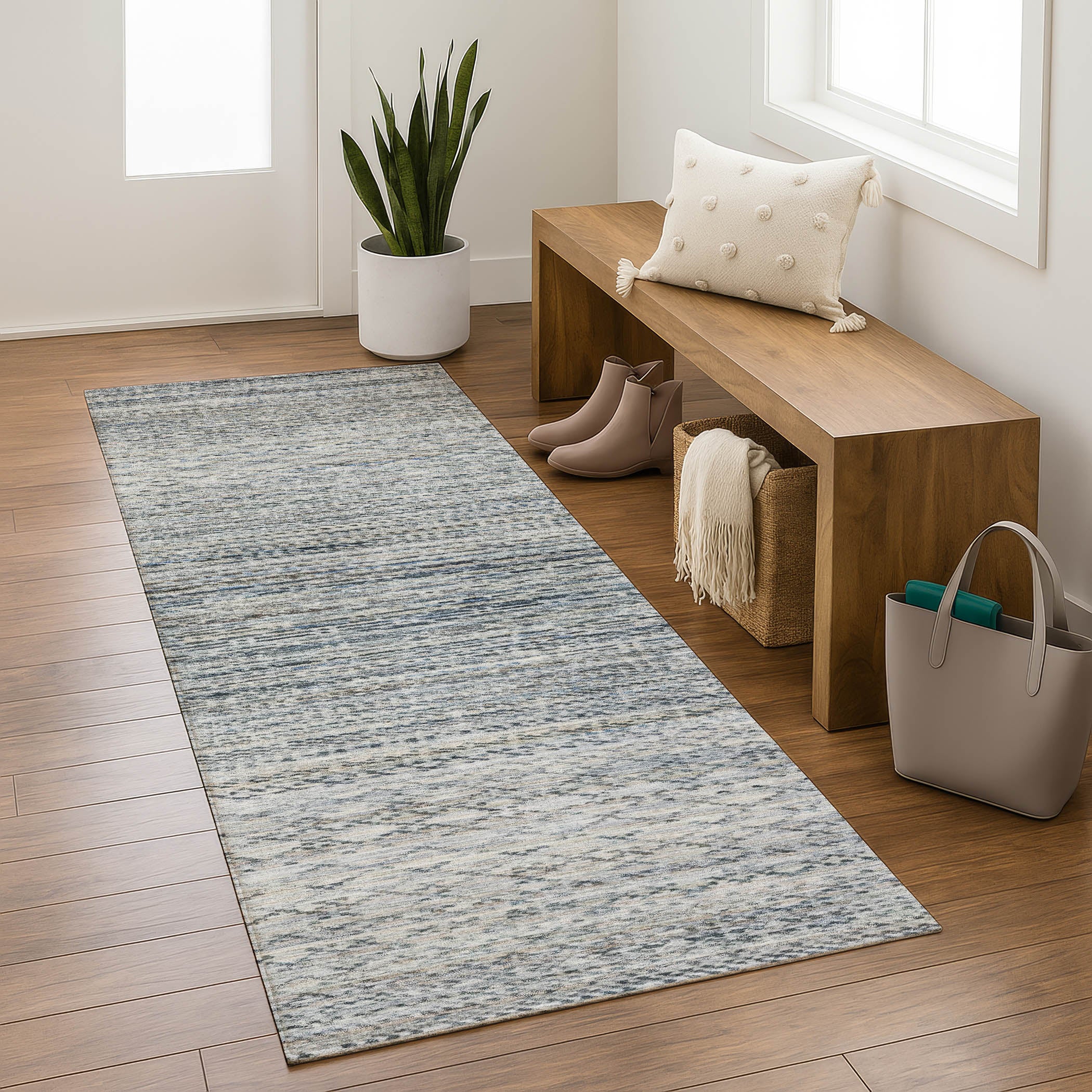 Sintra Machine Washable Transitional Linen Ivory Rug 2'3" x 7'6" #shape_Runner