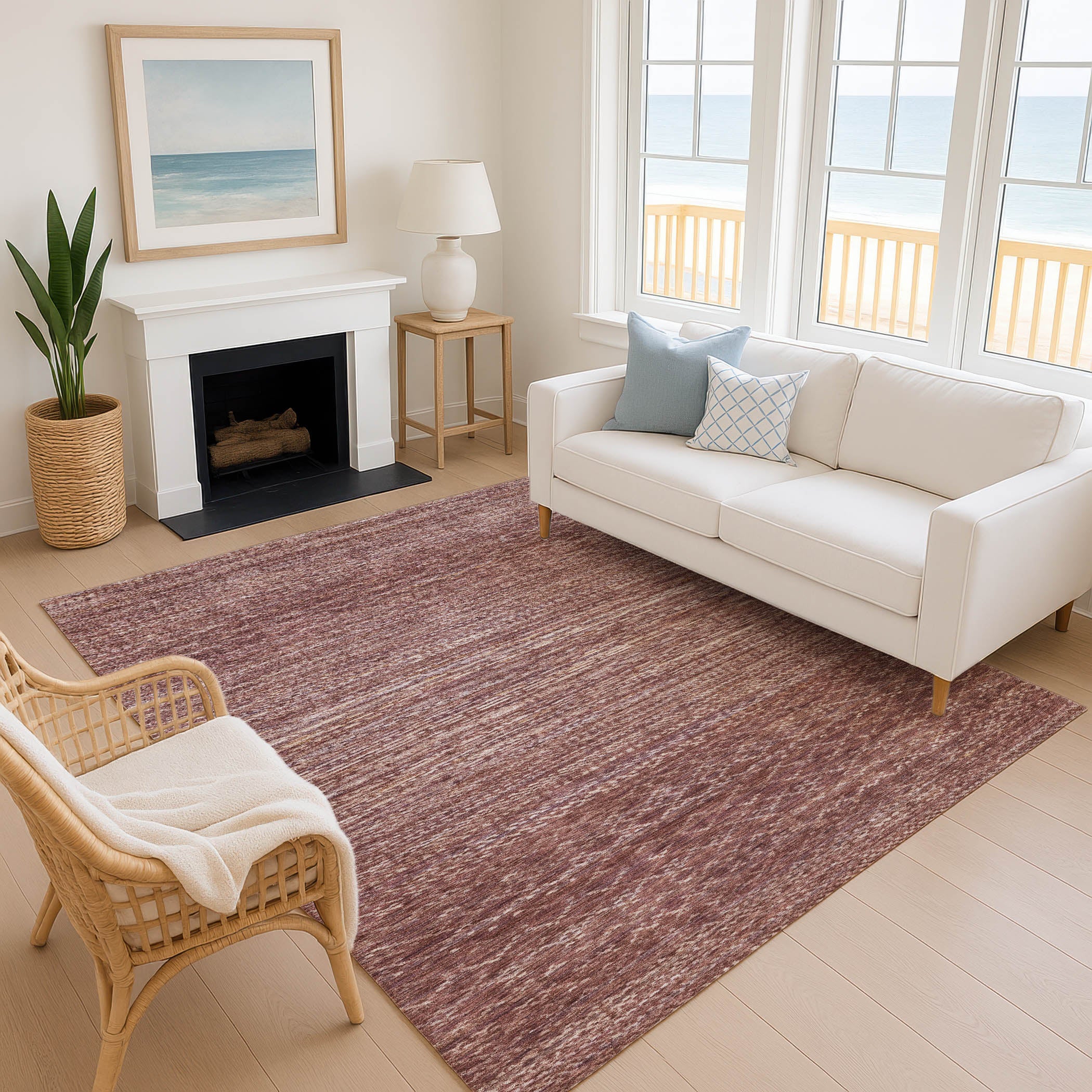 Sintra Machine Washable Transitional Merlot Red Rug 2'6" x 3'10" #shape_Rectangle