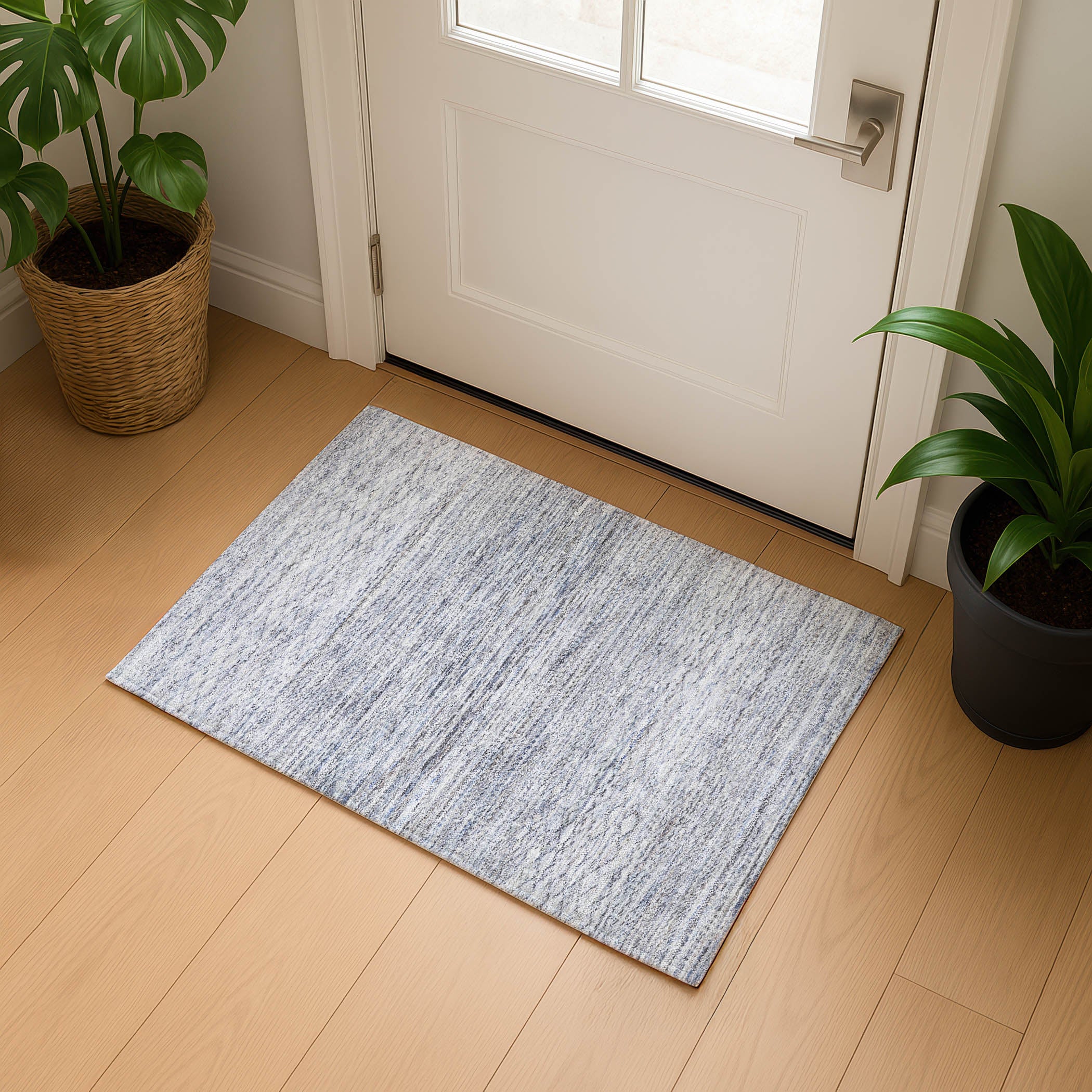 Sintra Machine Washable Transitional Sky Blue Rug 1'8" x 2'6" #shape_Rectangle
