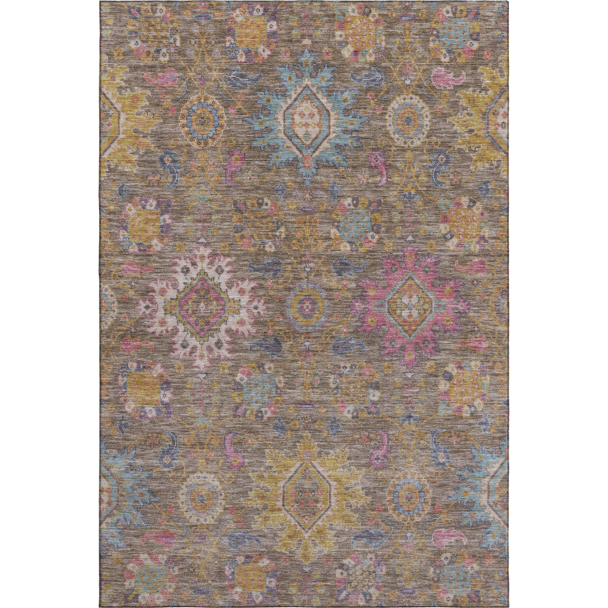 Cusco Machine Washable Traditional Mocha Brown Rug 2'6" x 3'10" #shape_Rectangle