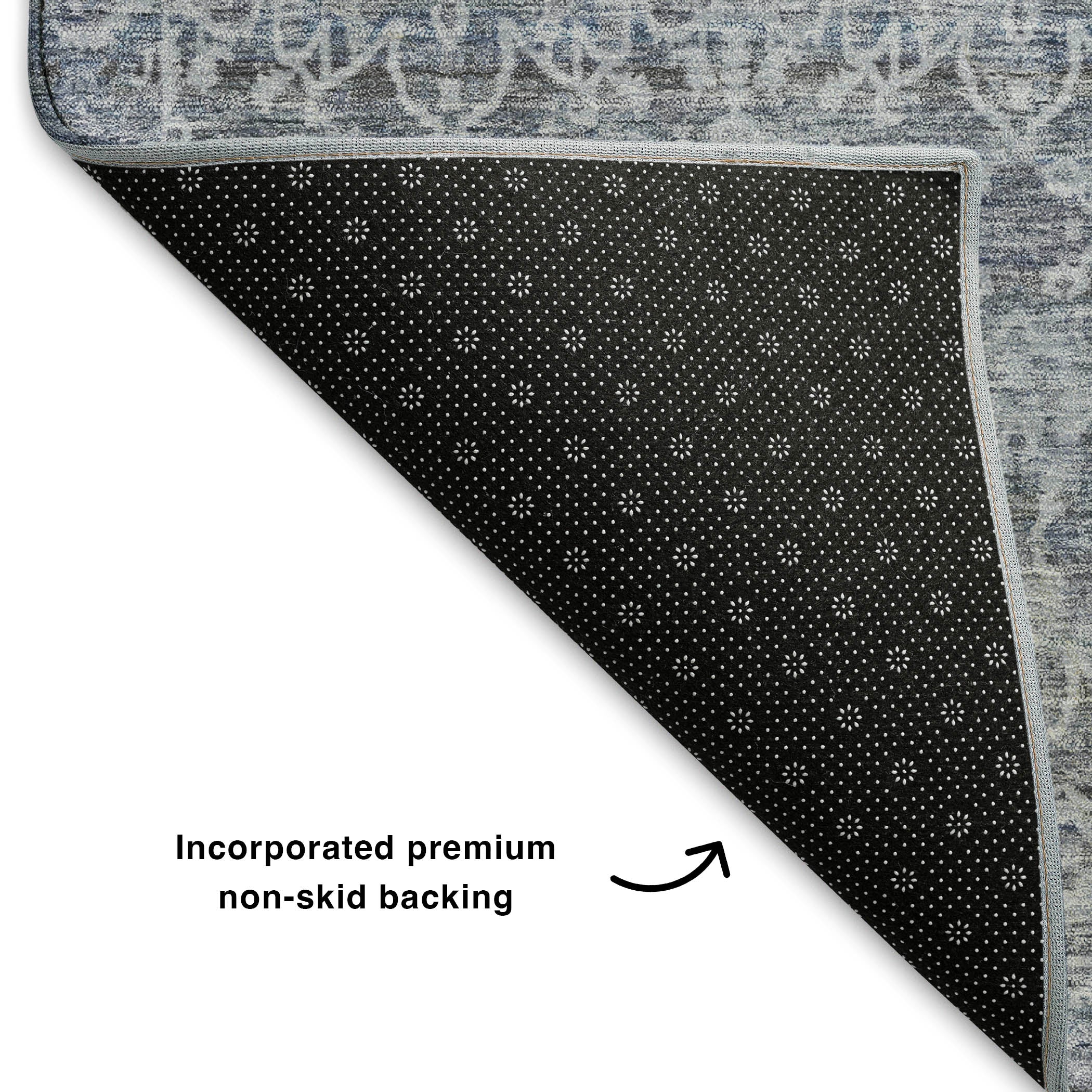 Hoi An Machine Washable Transitional Blue Rug 1'8" x 2'6" #shape_Rectangle
