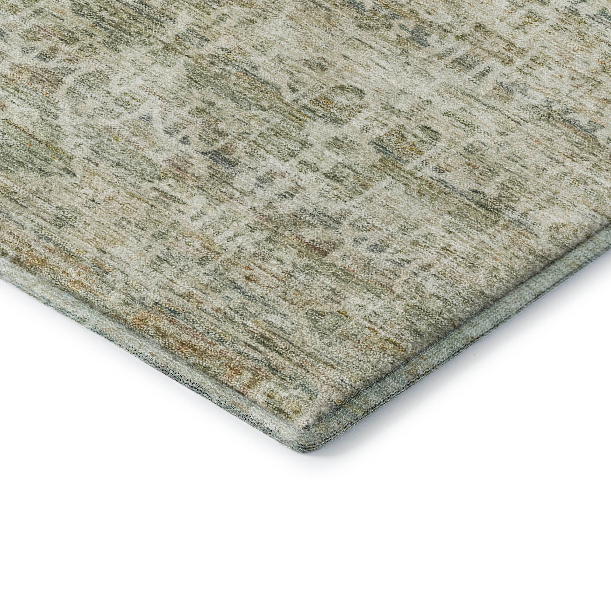 Hoi An Machine Washable Transitional Sage Green Rug 1'8" x 2'6" #shape_Rectangle