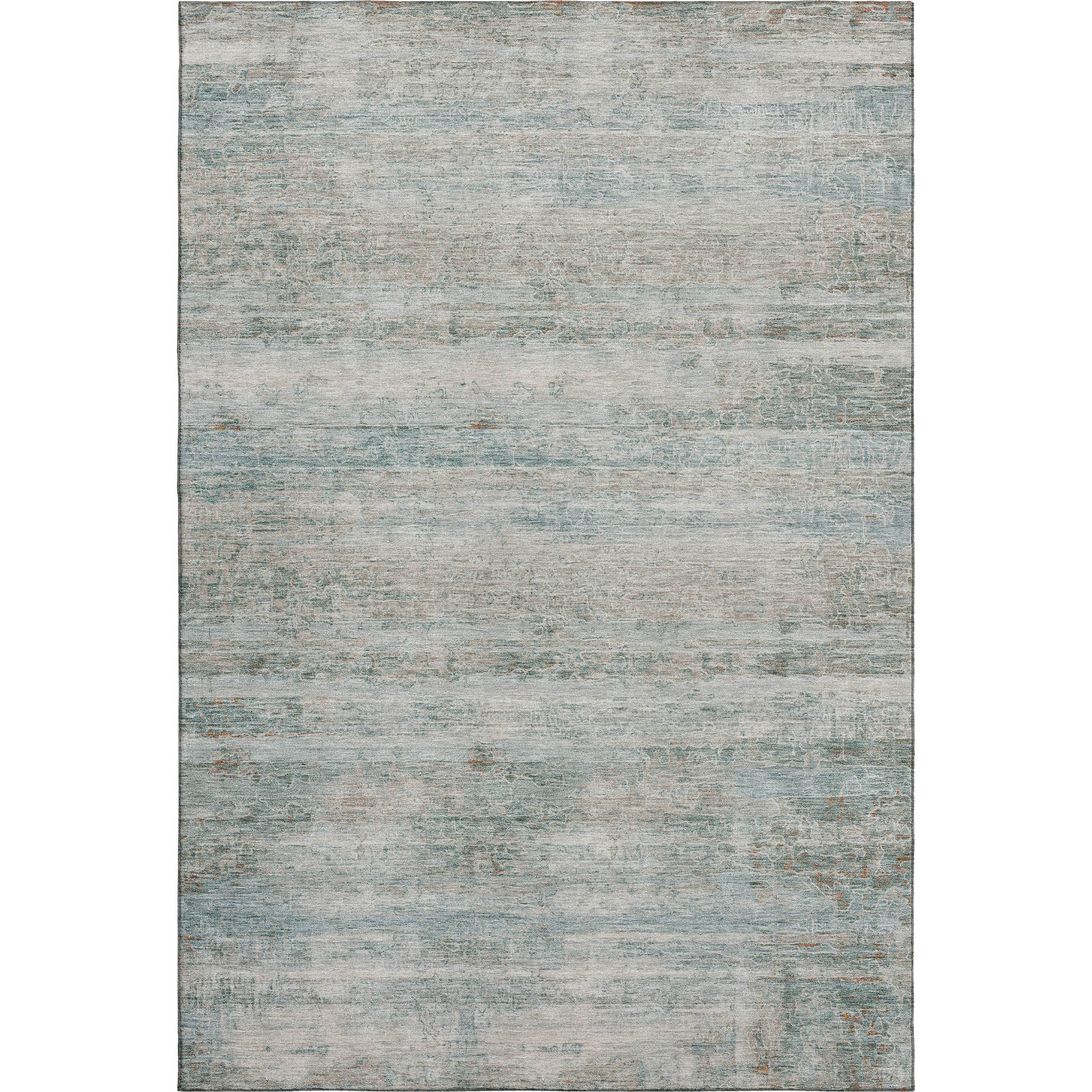 Lucerne Machine Washable Transitional Aqua Teal Rug 2'6" x 3'10" #shape_Rectangle