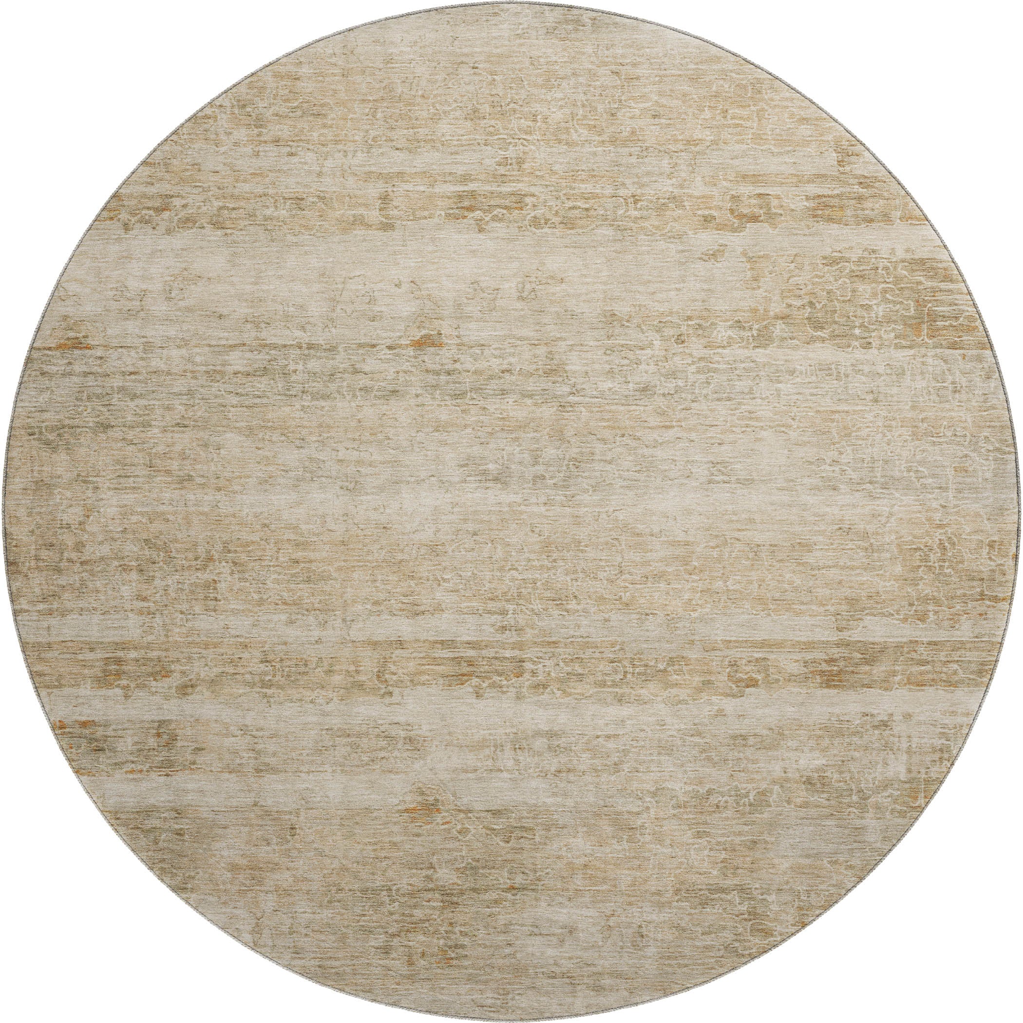 Lucerne Machine Washable Transitional Brown Rug 8' x 8' #shape_Round