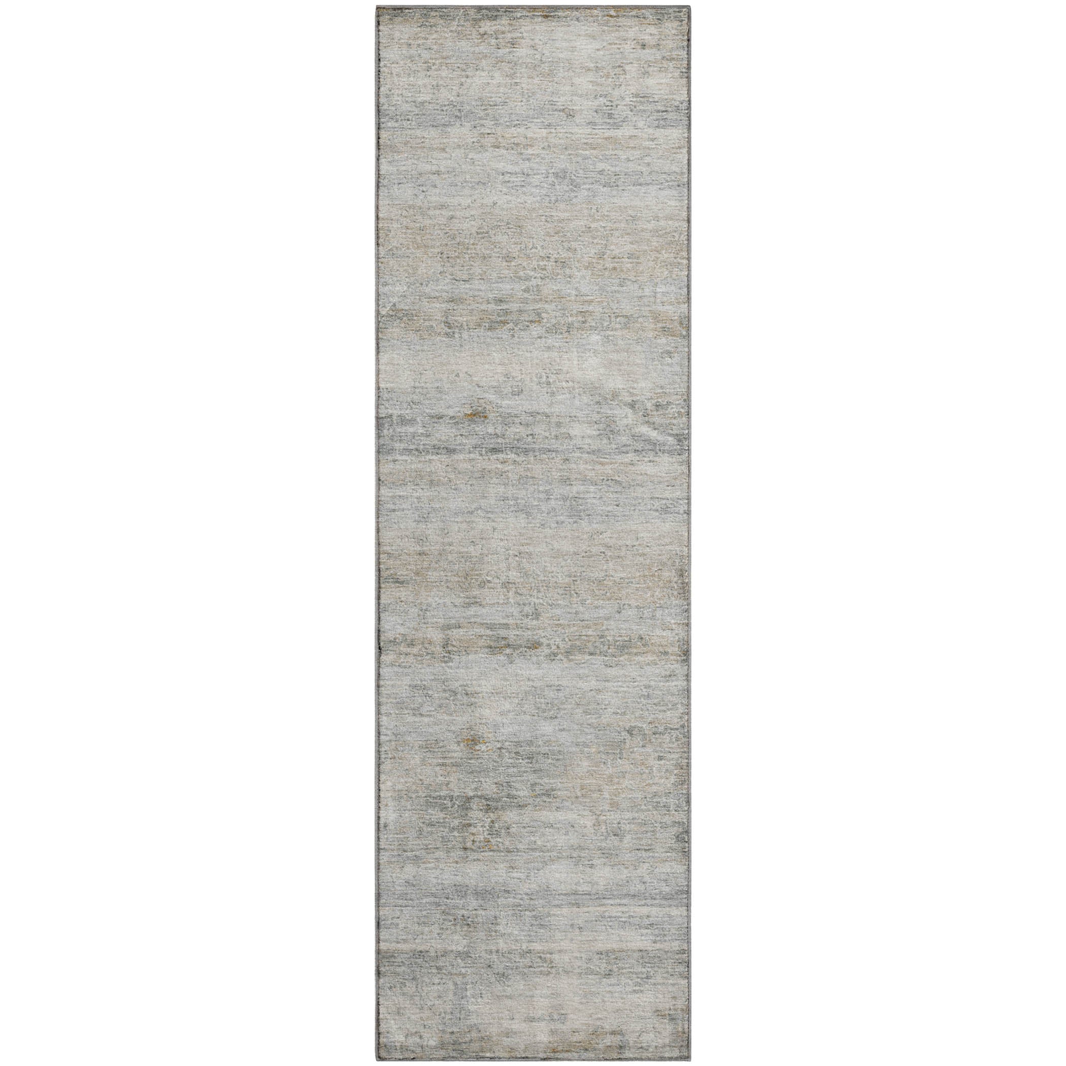 Lucerne Machine Washable Transitional Granite Gray Rug 2'3" x 7'6" #shape_Runner