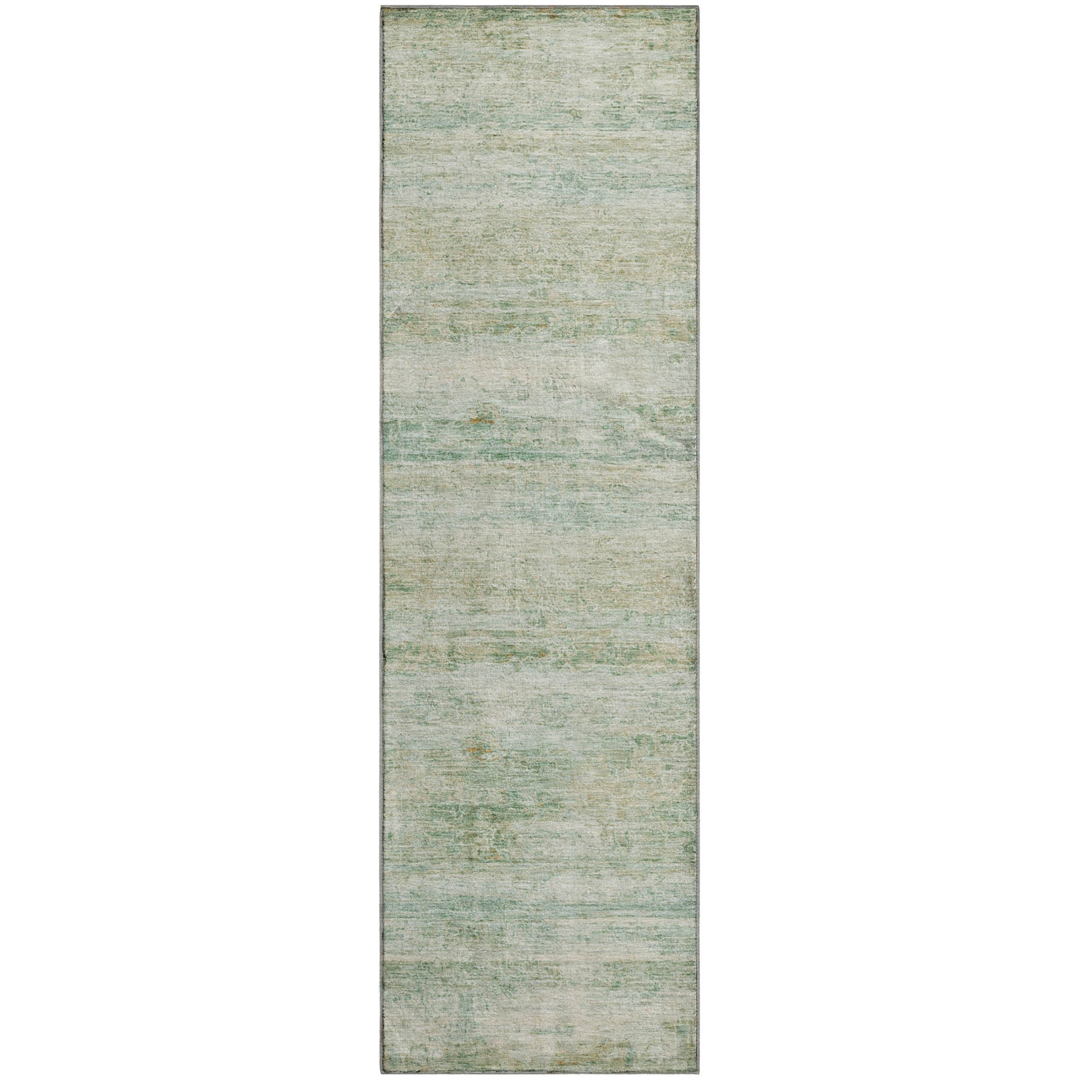 Lucerne Machine Washable Transitional Green Rug 2'3" x 7'6" #shape_Runner