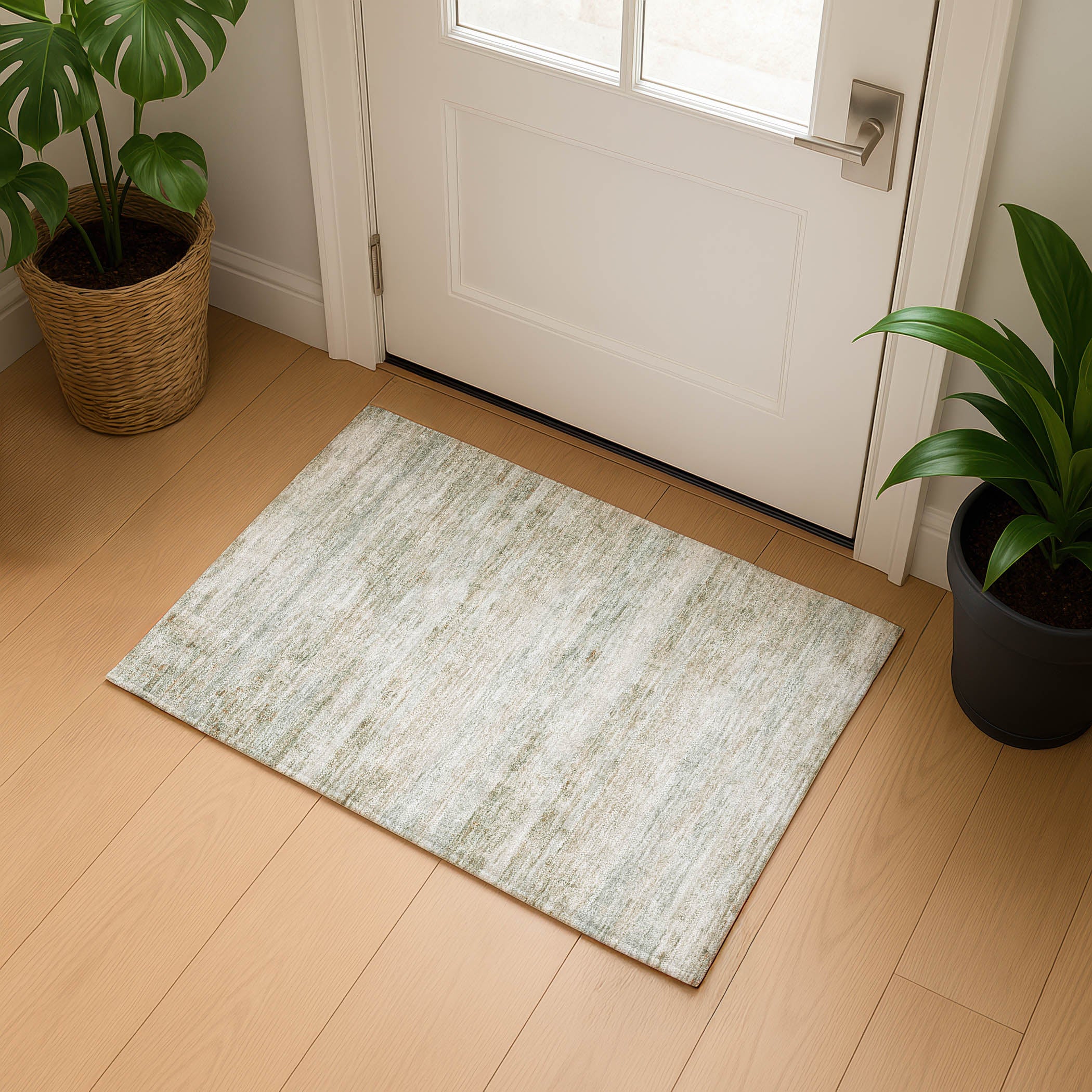 Lucerne Machine Washable Transitional Putty Ivory Rug 1'8" x 2'6" #shape_Rectangle