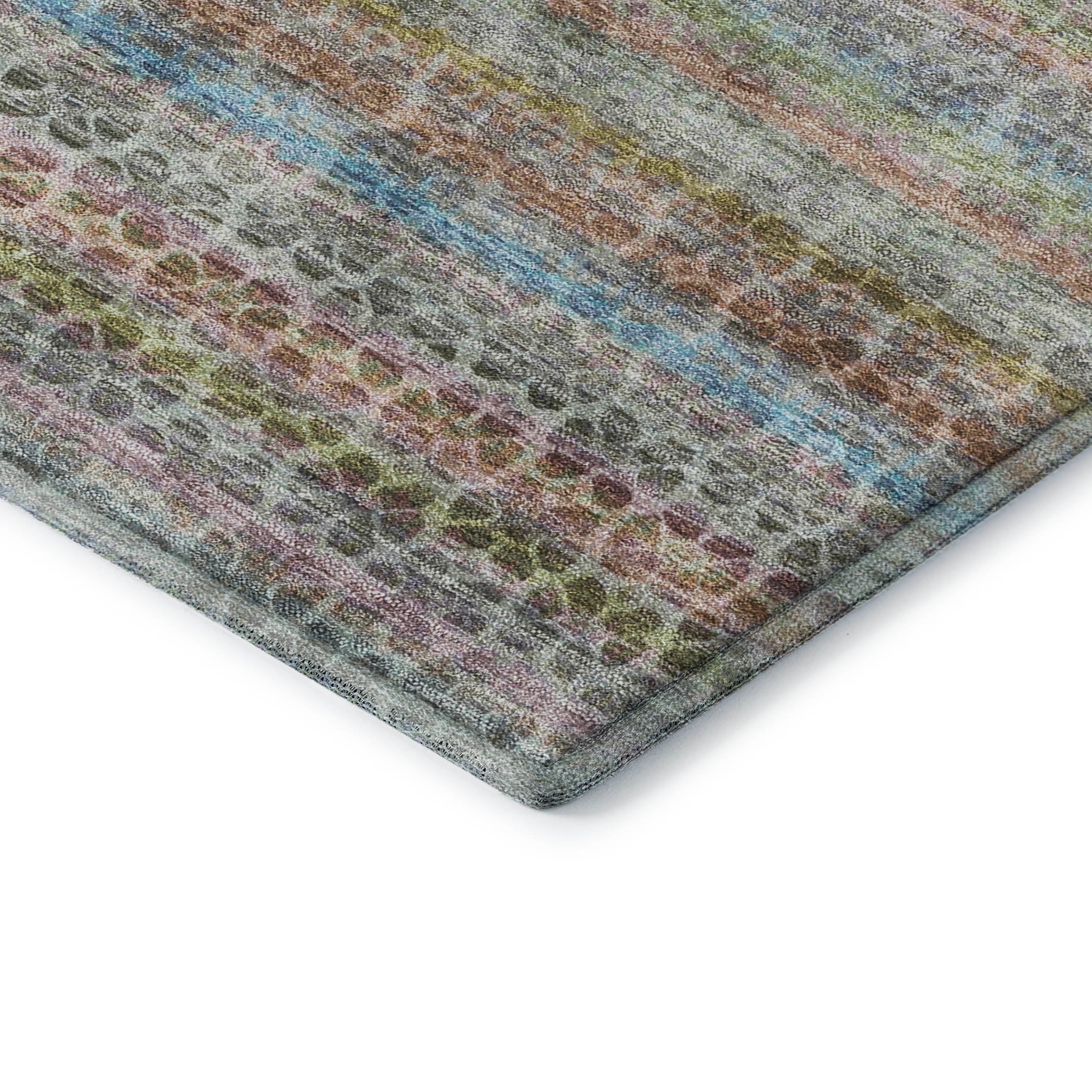 Tbilisi Machine Washable Transitional Aqua Teal Rug 1'8" x 2'6" #shape_Rectangle