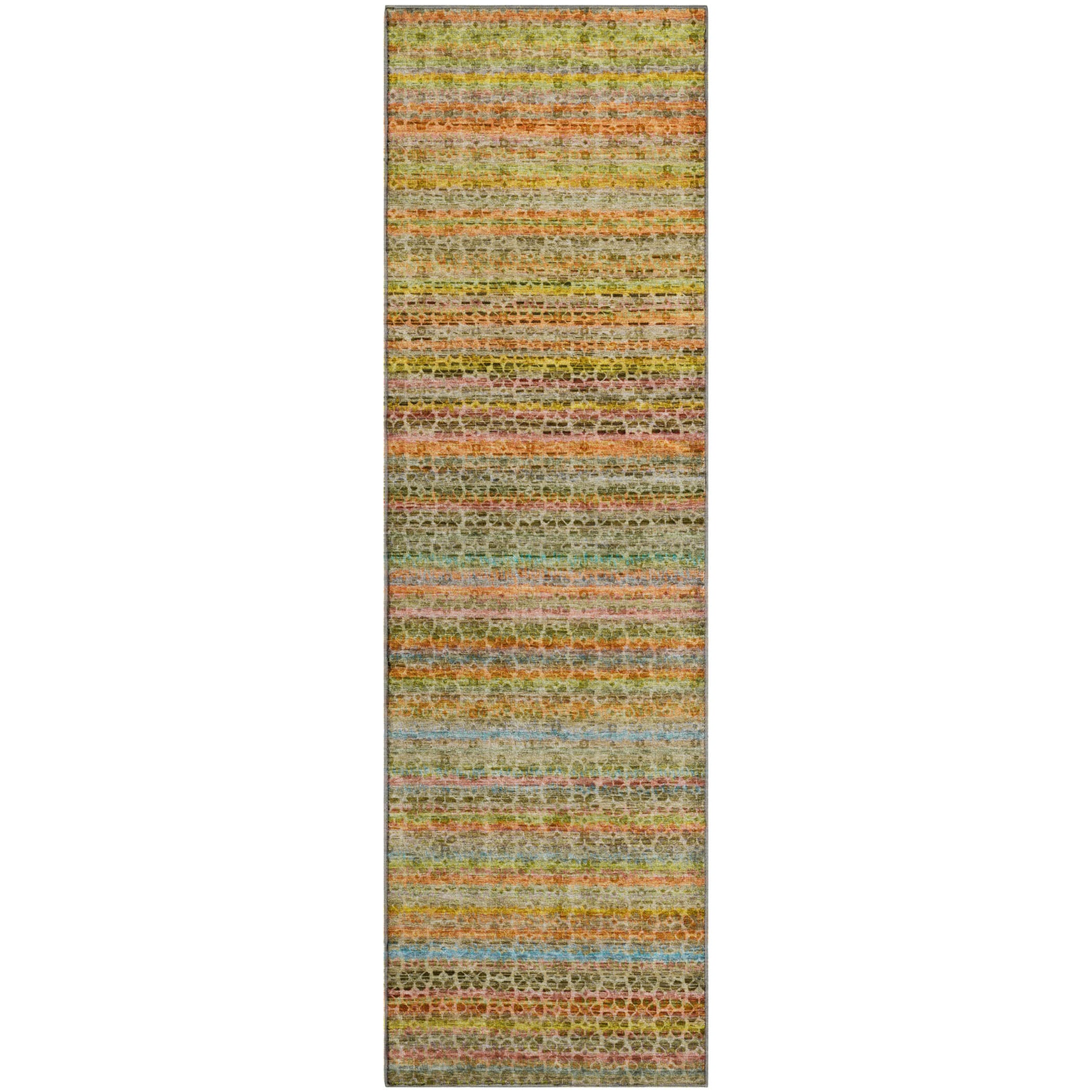 Tbilisi Machine Washable Transitional Coral Orange Rug 2'3" x 7'6" #shape_Runner