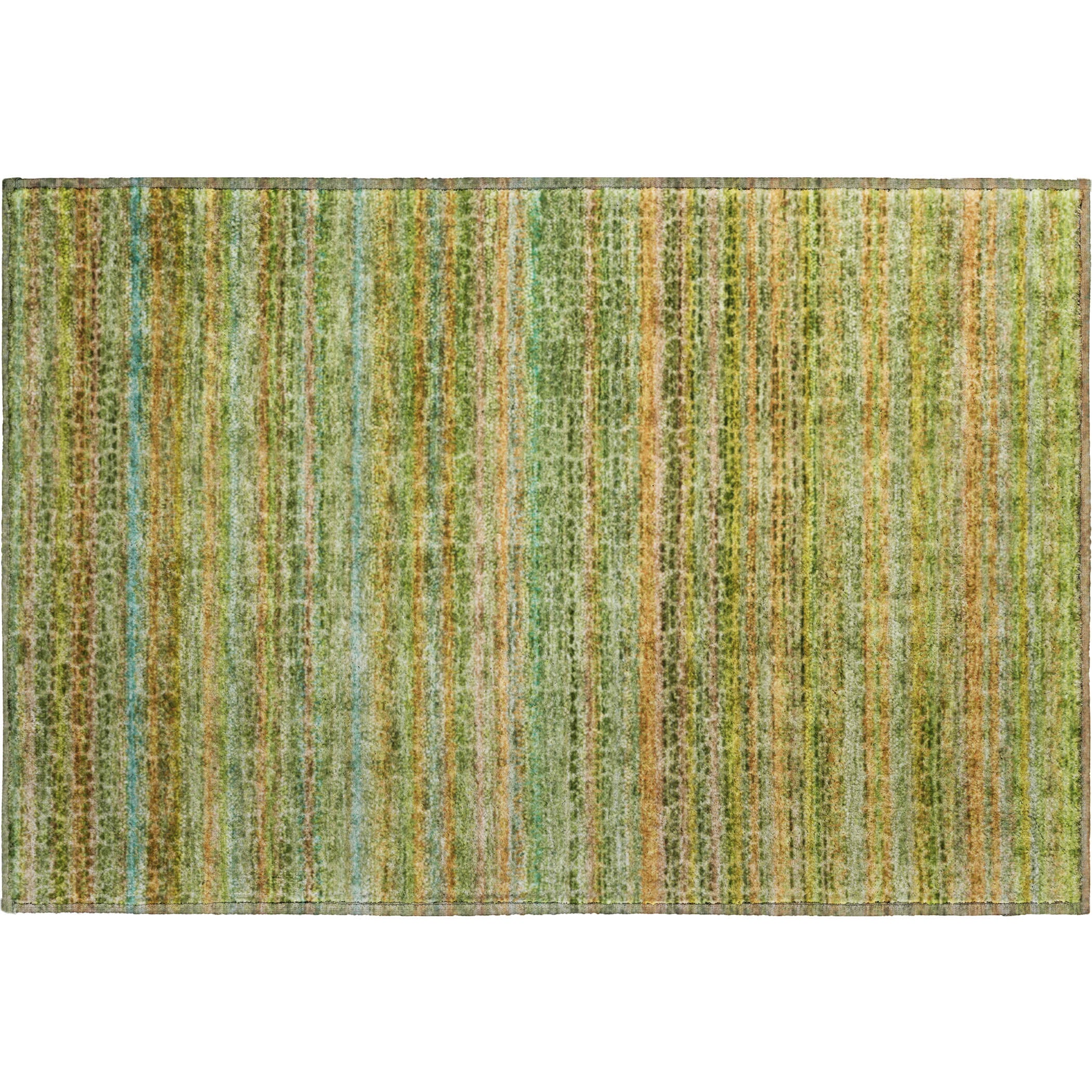 Tbilisi Machine Washable Transitional Green Rug 1'8" x 2'6" #shape_Rectangle