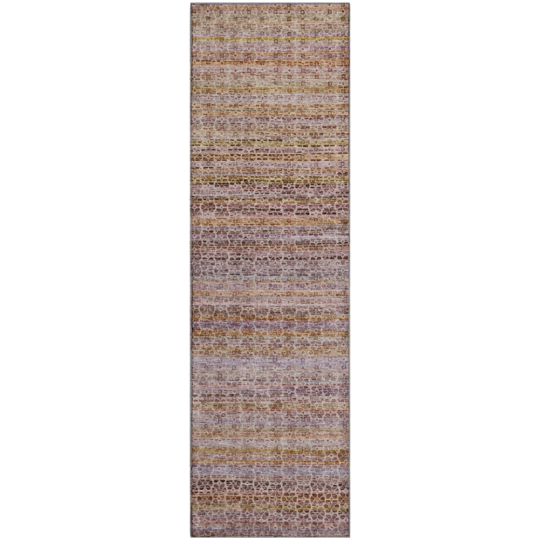 Tbilisi Machine Washable Transitional Khaki Brown Rug 2'3" x 7'6" #shape_Runner