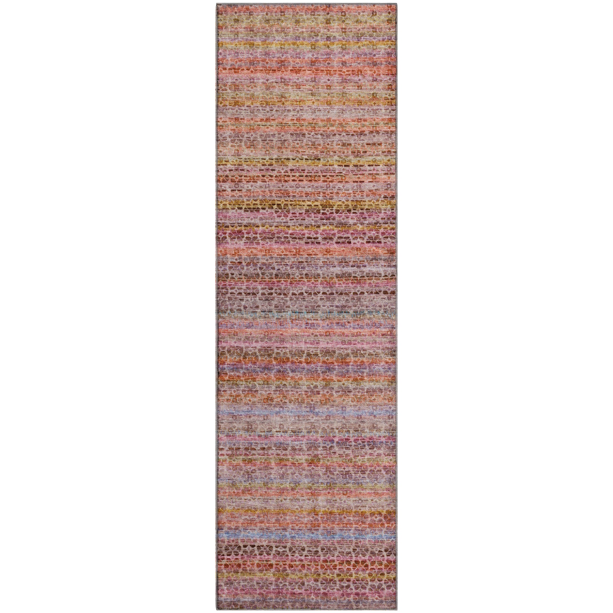 Tbilisi Machine Washable Transitional Pink Rug 2'3" x 7'6" #shape_Runner