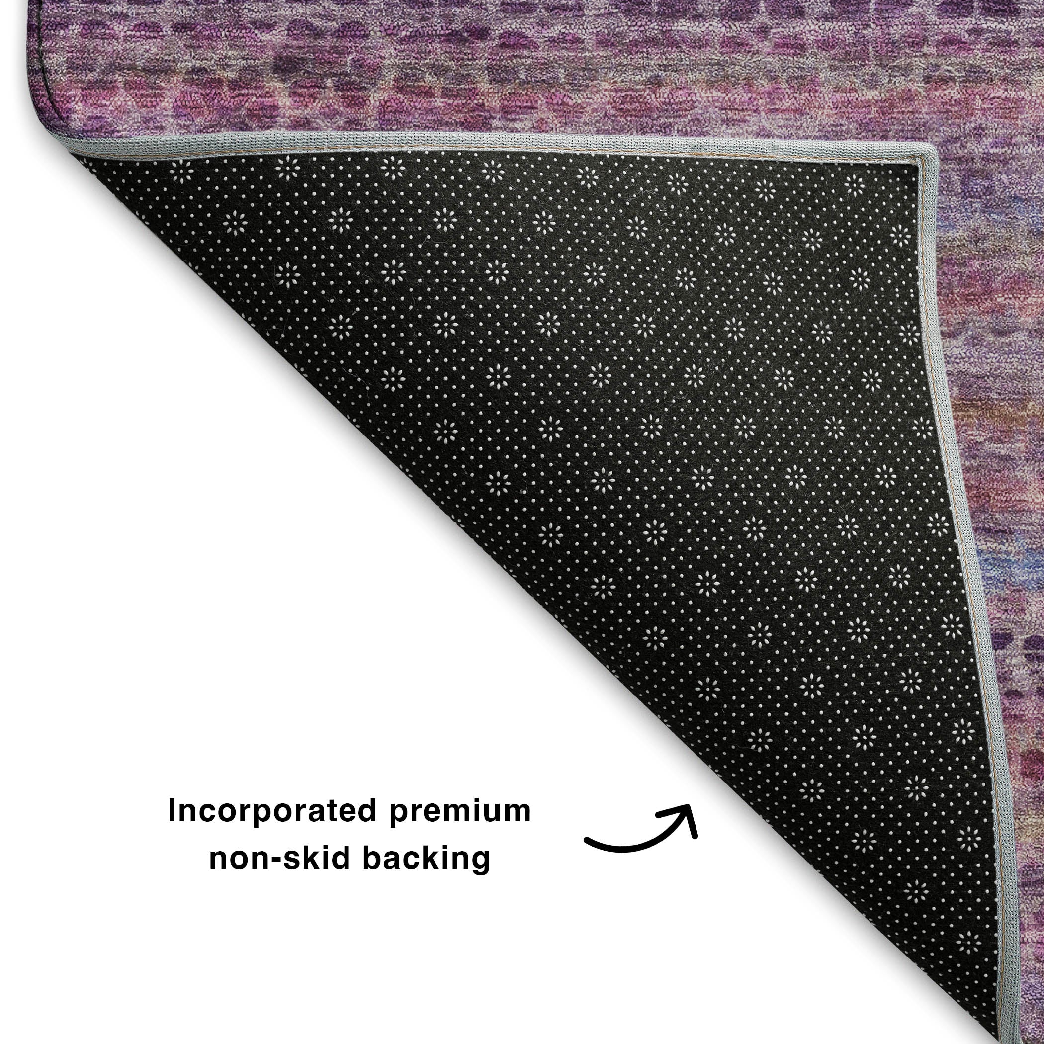 Tbilisi Machine Washable Transitional Purple Rug 1'8" x 2'6" #shape_Rectangle