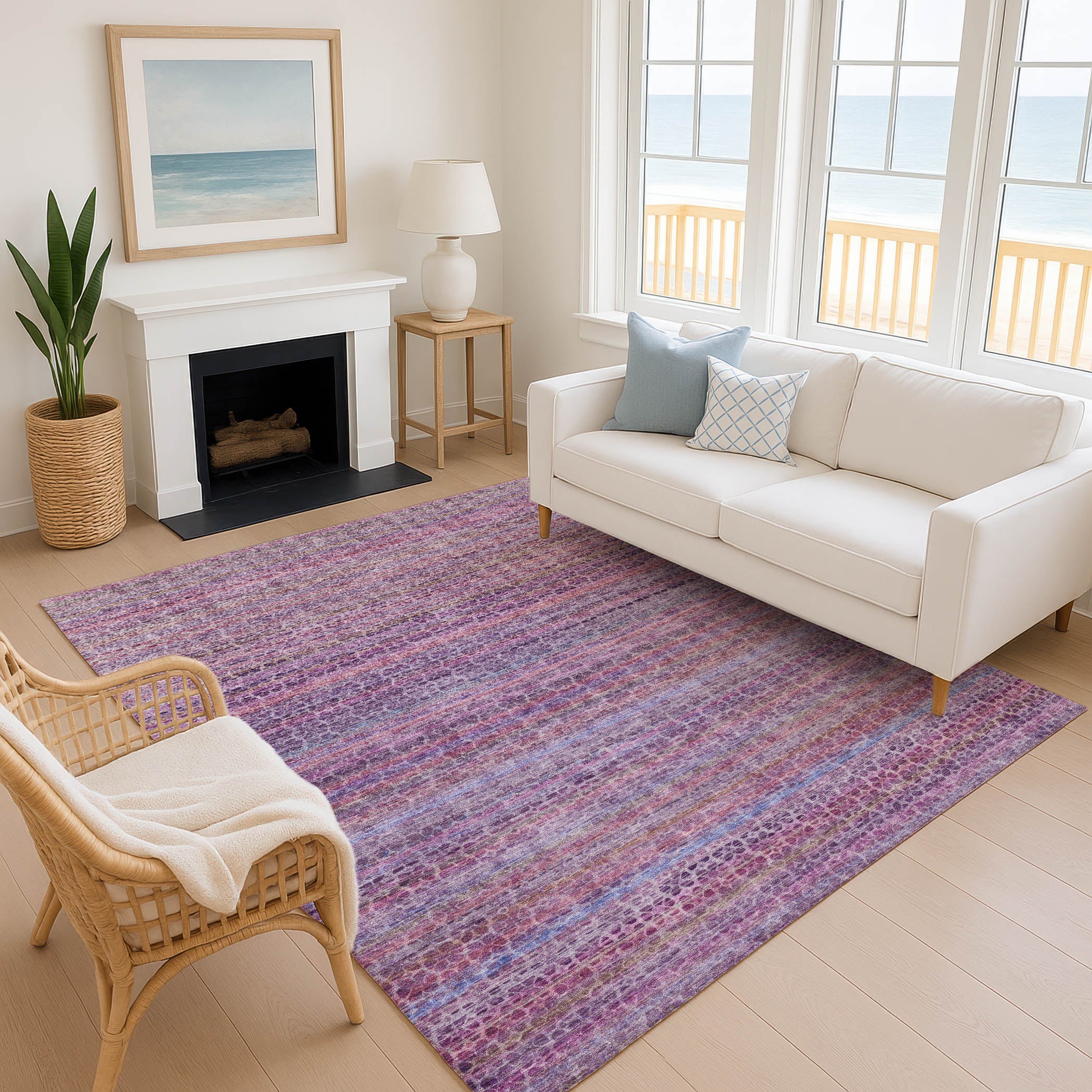 Tbilisi Machine Washable Transitional Purple Rug 2'6" x 3'10" #shape_Rectangle