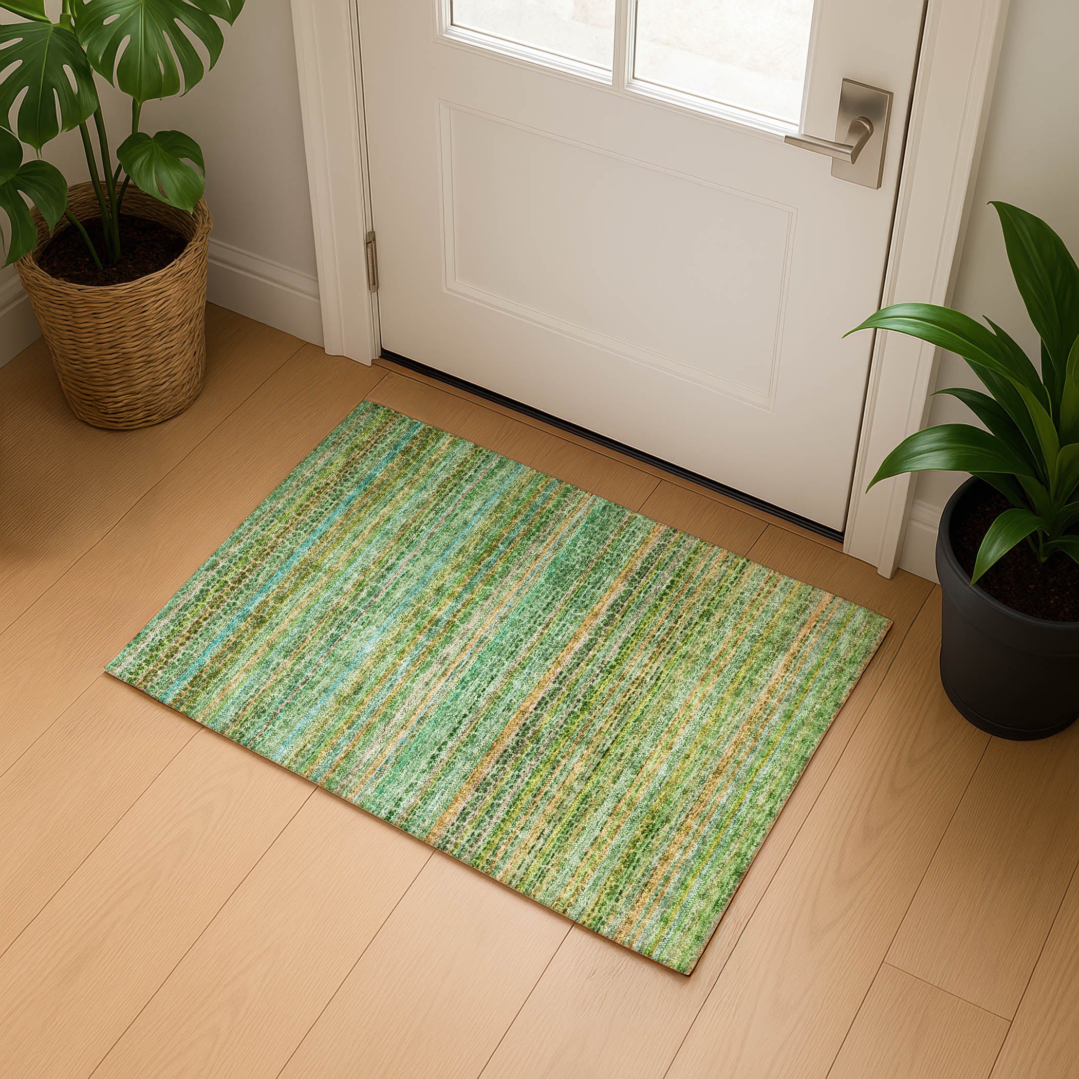 Tbilisi Machine Washable Transitional Teal Rug 1'8" x 2'6" #shape_Rectangle