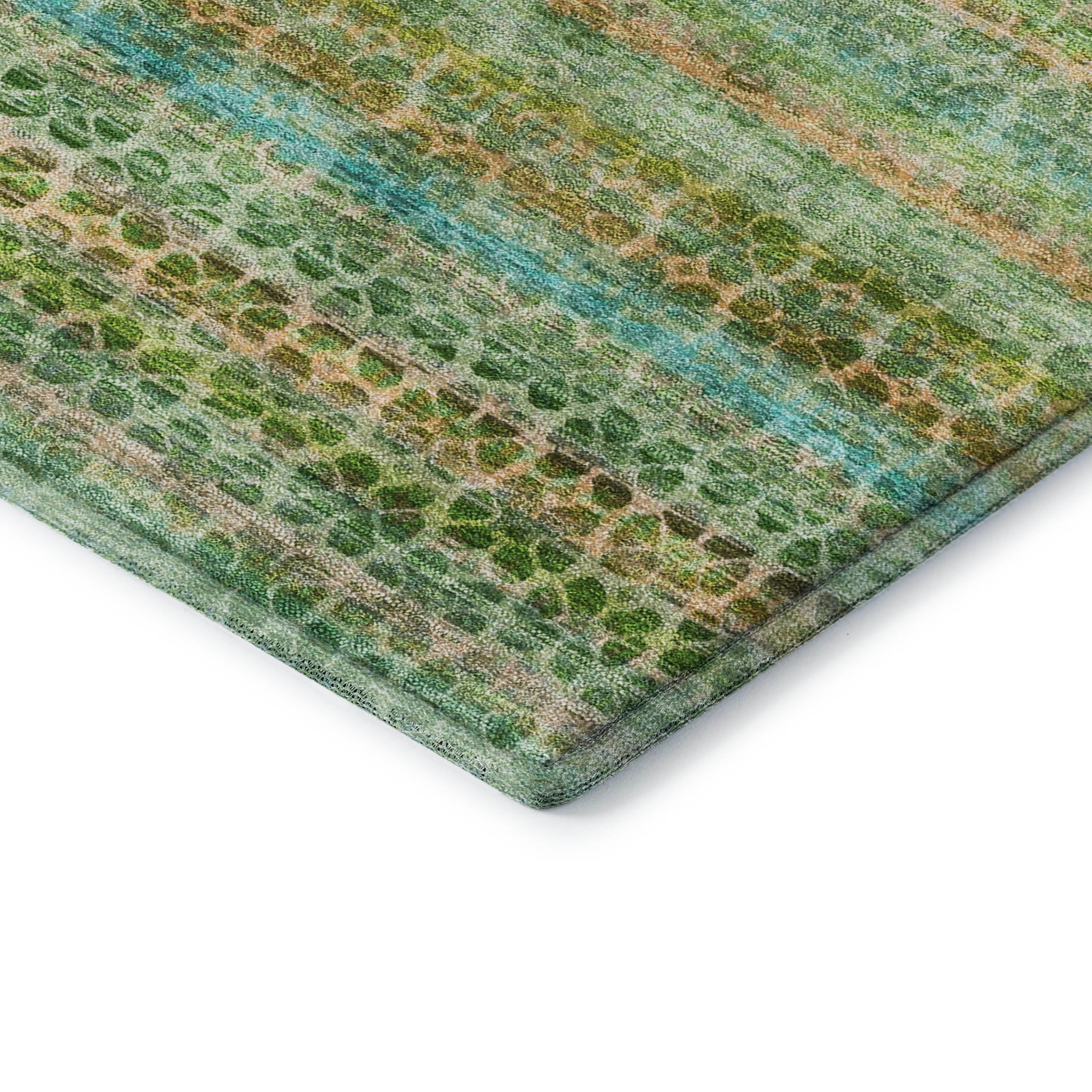 Tbilisi Machine Washable Transitional Teal Rug 1'8" x 2'6" #shape_Rectangle